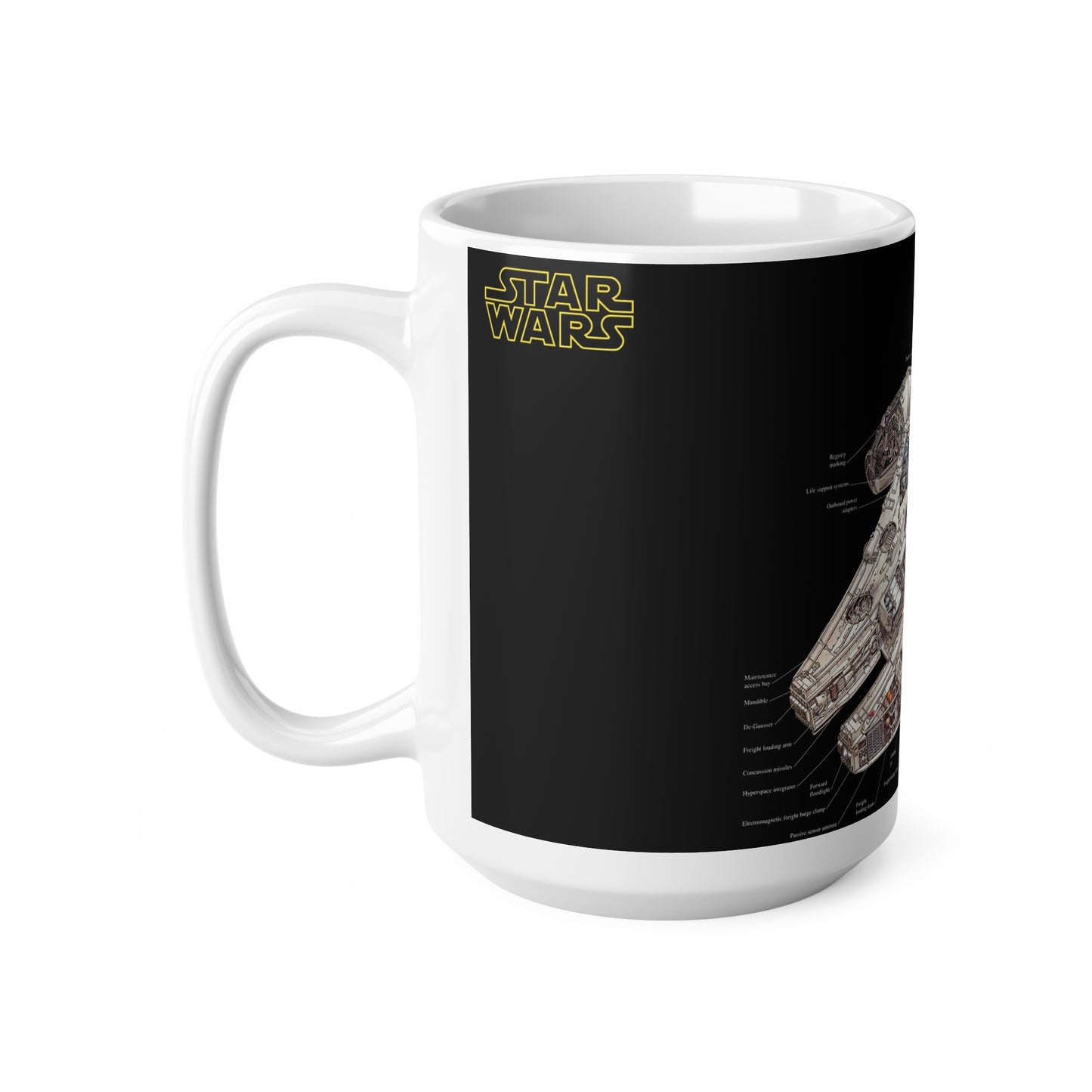 Stylish Spaceship Design Ceramic Coffee Cups, 11oz, 15oz