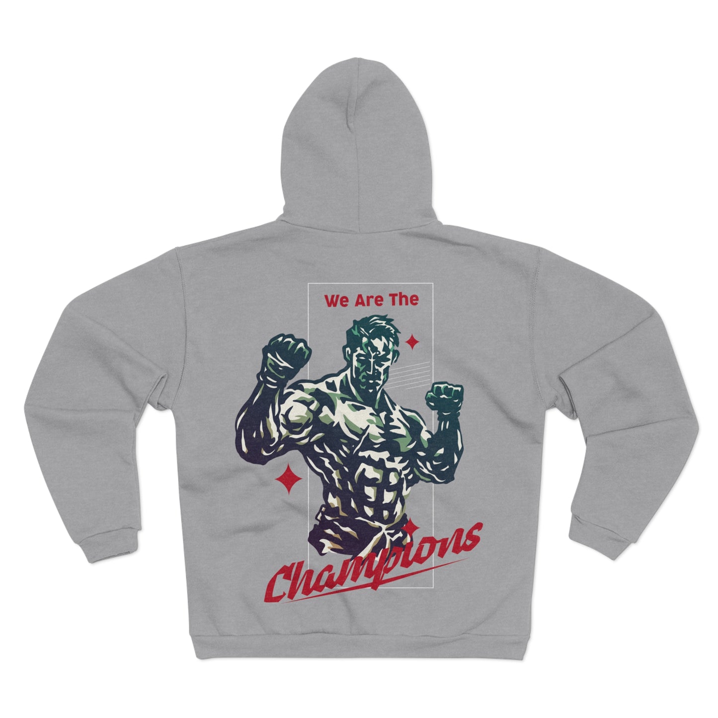 Unisex Hooded Zip Sweatshirt - We Are The Champions Design