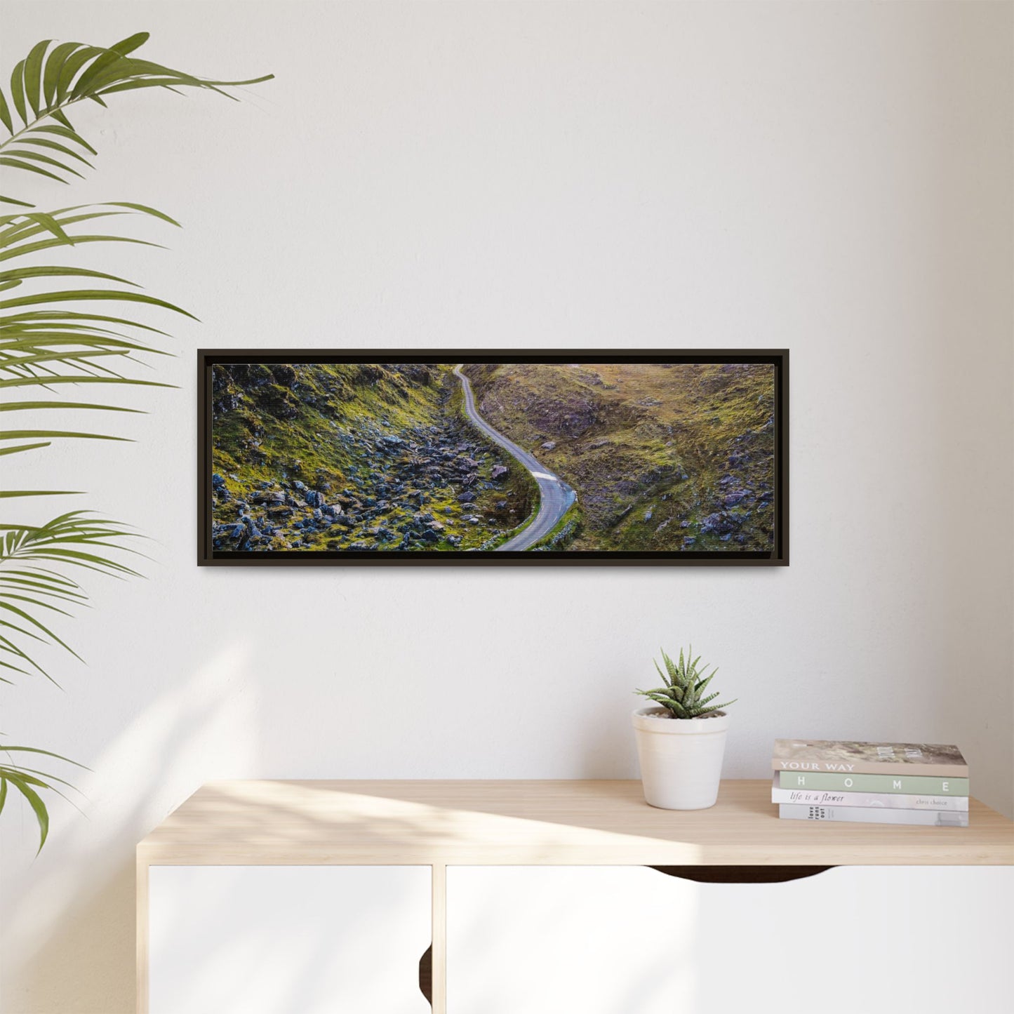 Valley Road Matte Canvas, Framed (Multi-color)