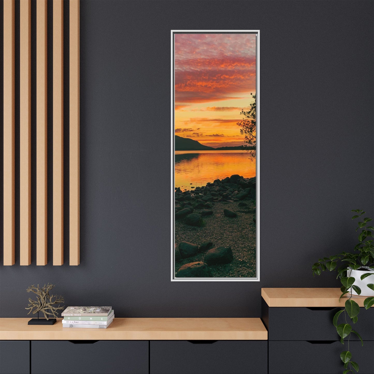 Sunset in Kerry Matte Canvas, Framed (Multi-color)