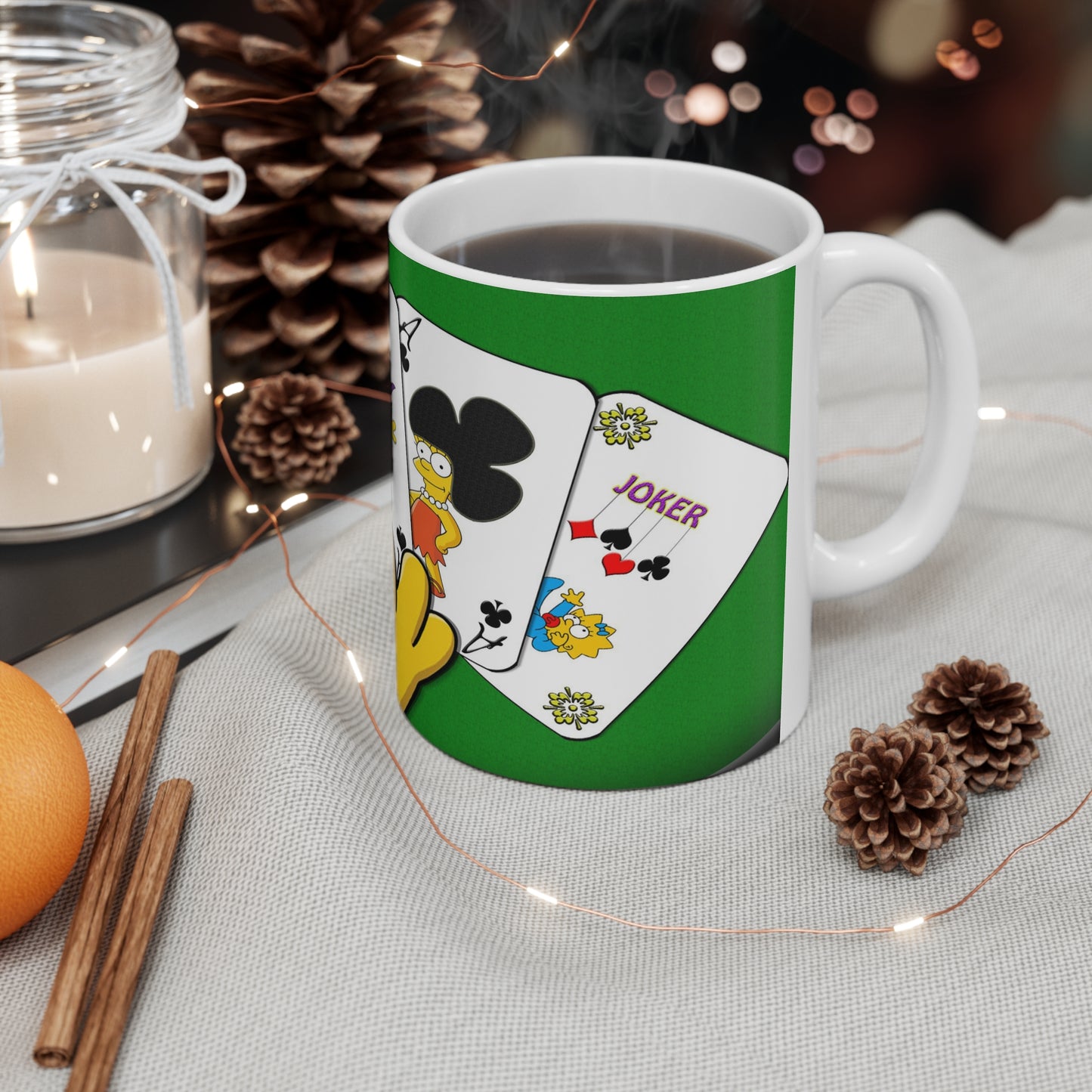 Simps Poker-Themed Ceramic Coffee Cups - Fun 11oz & 15oz Mugs for Fans