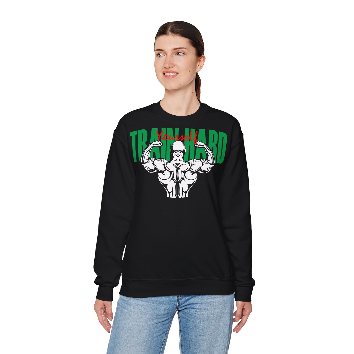 Unisex Heavy Blend™ Crewneck Sweatshirt - Train Hard Fitness Sweatshirt with Motivational Design