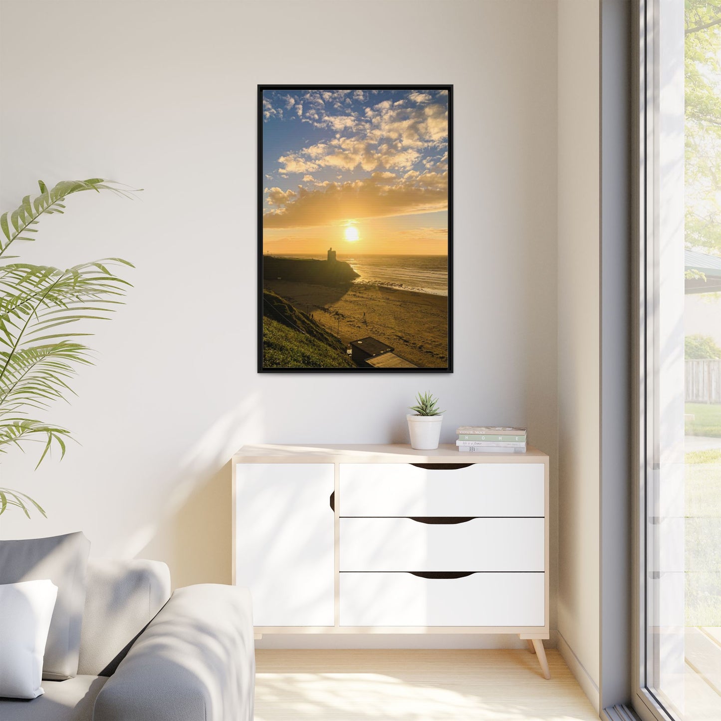 Ballybunion Sunset Castle Matte Canvas, Framed (Multi-color)