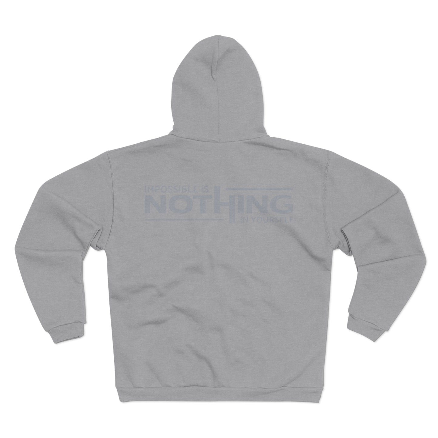 Unisex Zip Hoodie - "Impossible is Nothing" Inspirational Sweatshirt