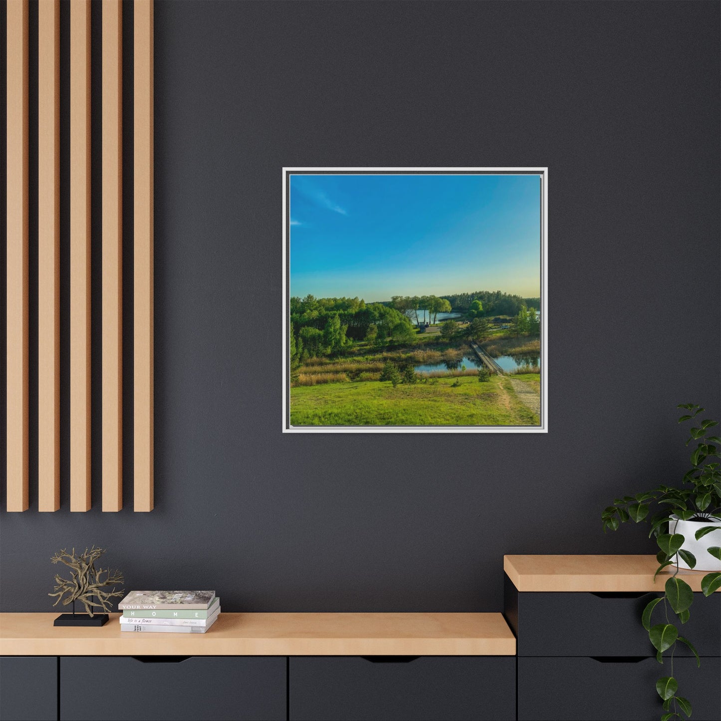 Zageres Lake Matte Canvas, Framed (Multi-color)