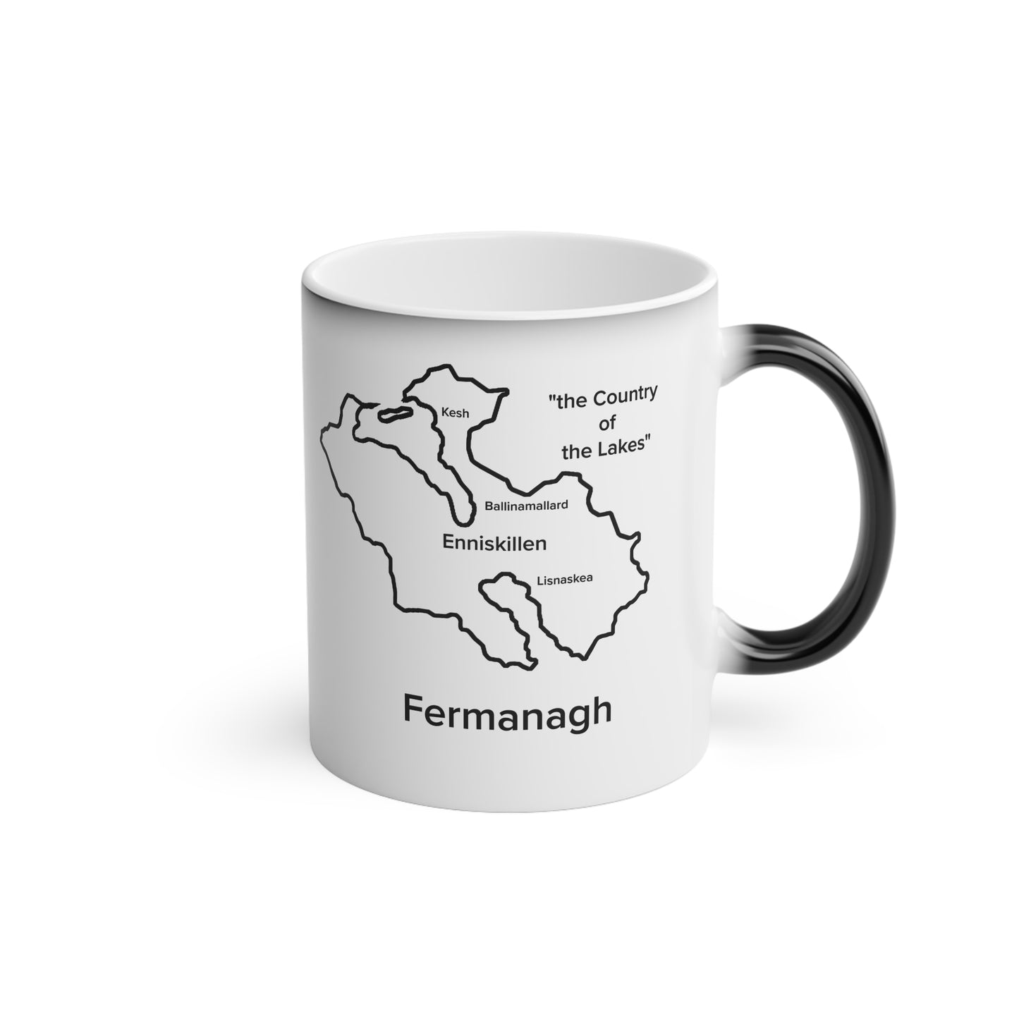 Fermanagh Magic Mug: Color - Changing Coffee Cup with Artistic Map Design