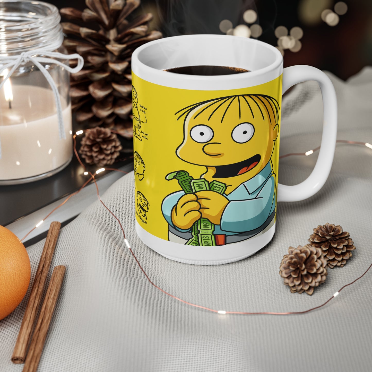 Whimsical Ralph Wiggum Ceramic Coffee Cups – Perfect for Different Moods