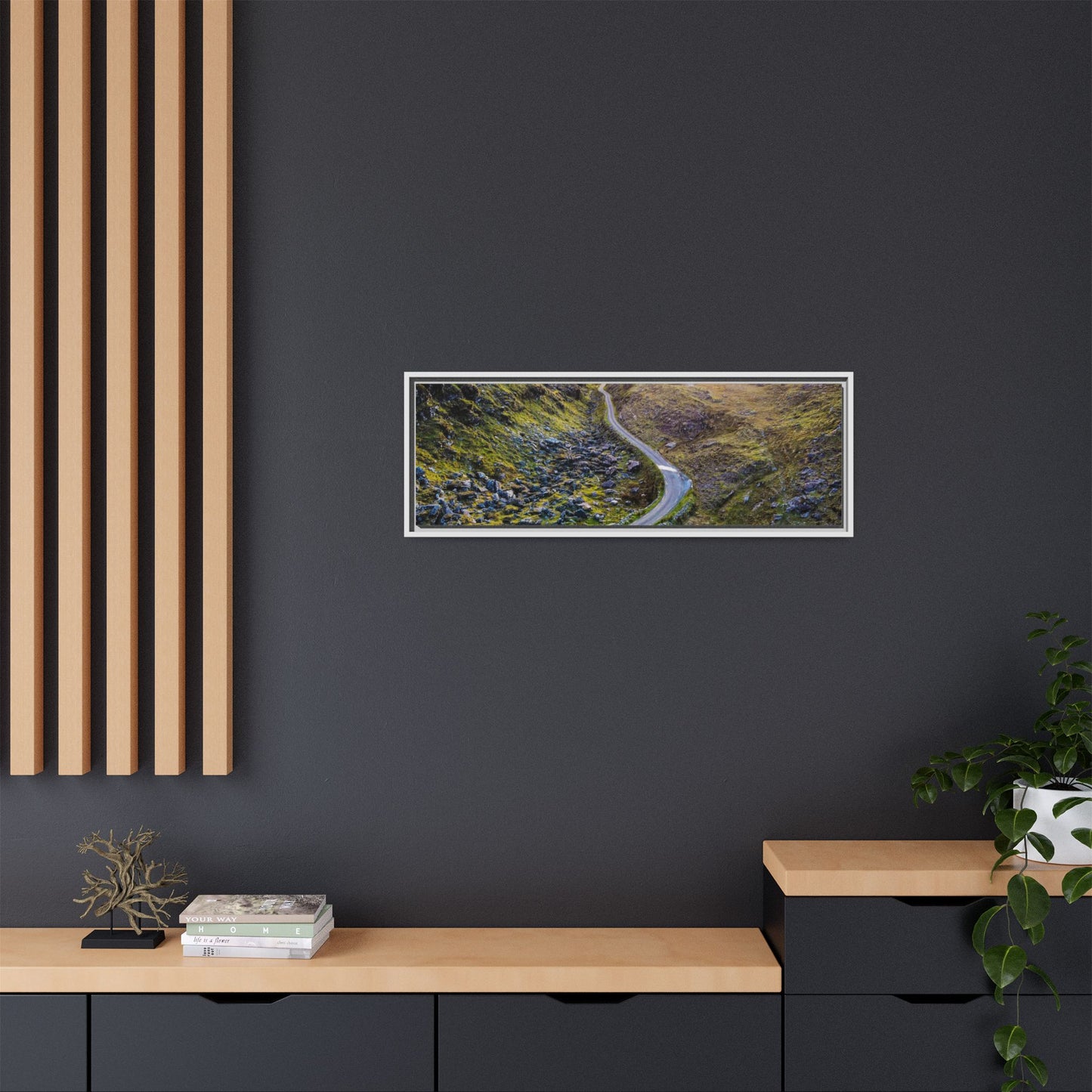 Valley Road Matte Canvas, Framed (Multi-color)