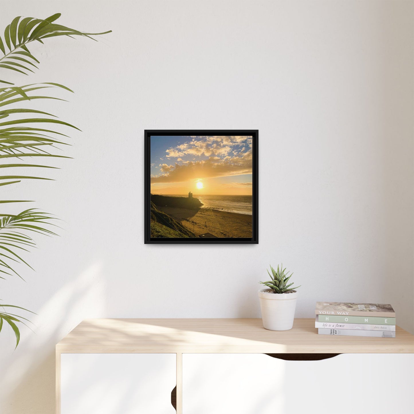 Ballybunion Sunset Castle Matte Canvas, Framed (Multi-color)