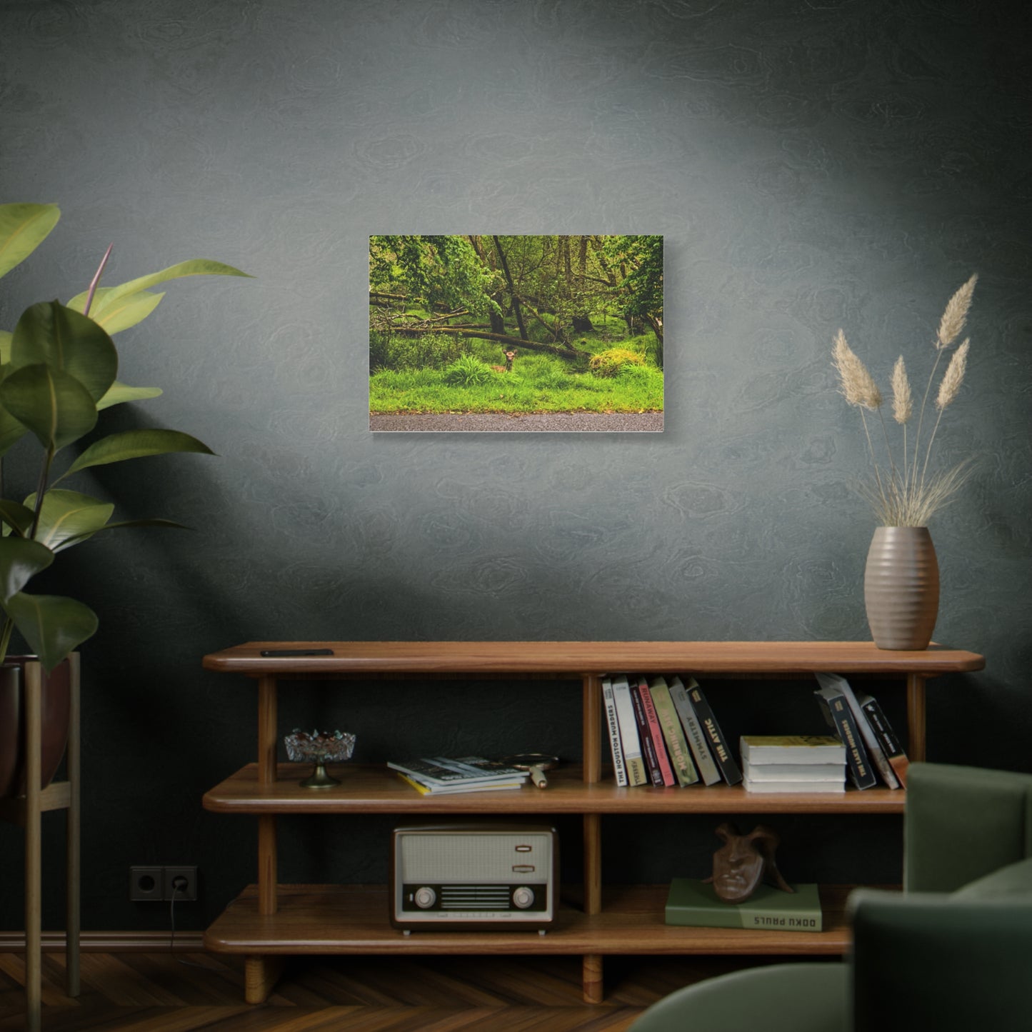 Deer in Ditch Matte Canvas, Stretched, 1.25"