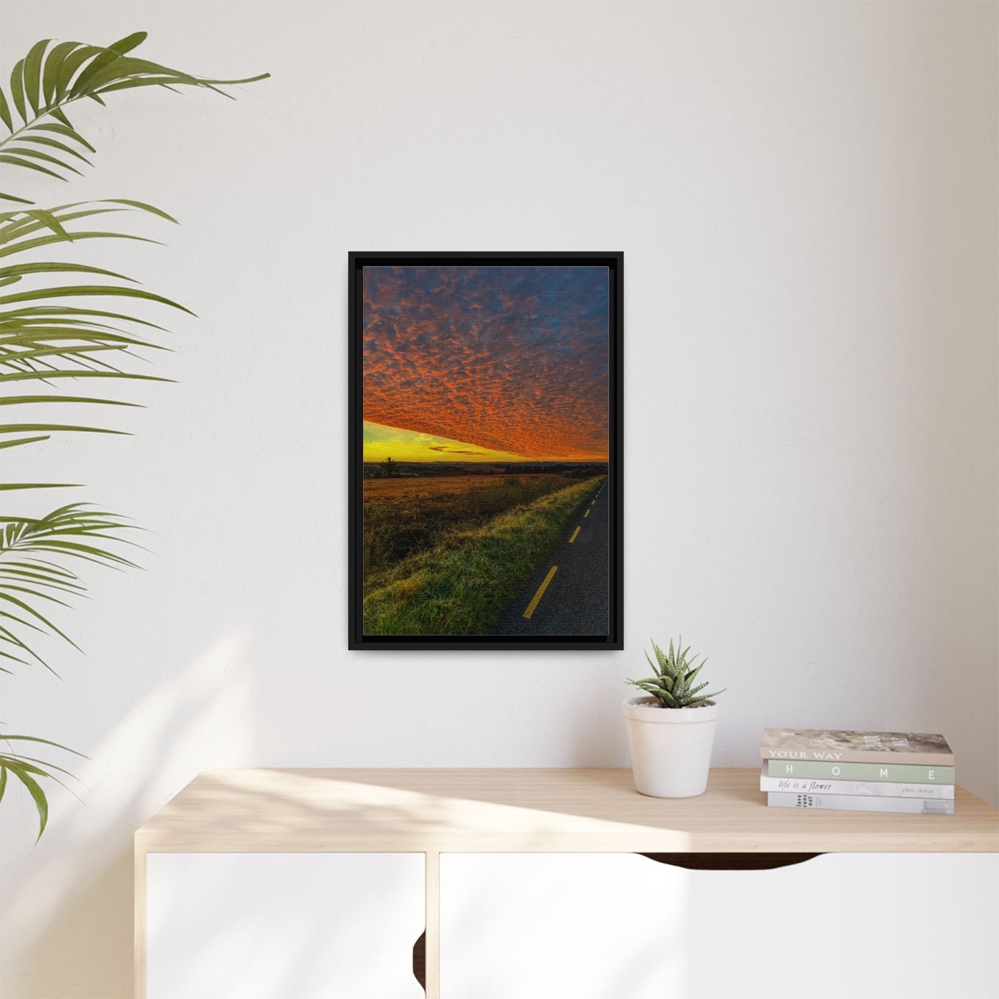 Cloudy Sunset Matte Canvas, Framed (Multi-color)