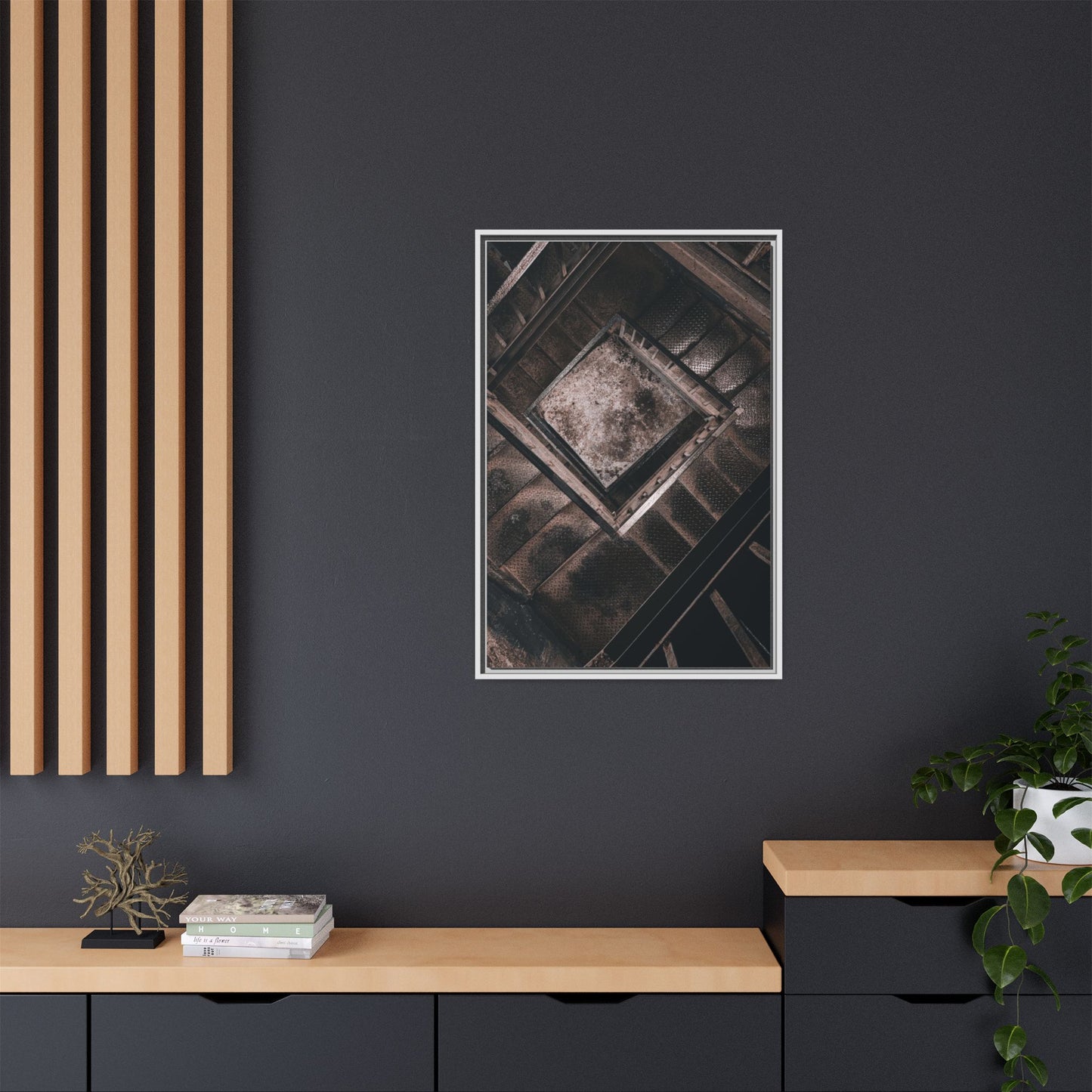 Stairs To Demon World Matte Canvas, Framed (Multi-color)