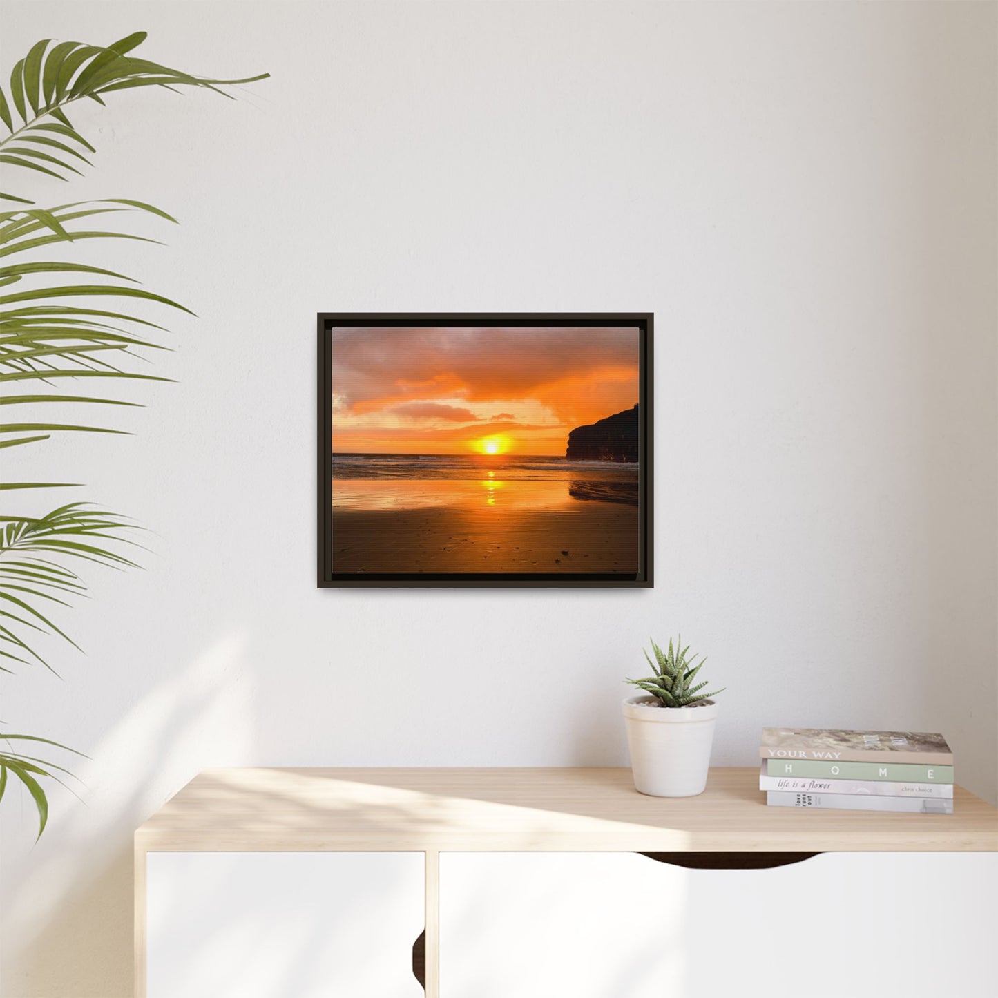 Sunset in Ballybunion Matte Canvas, Framed (Multi-color)