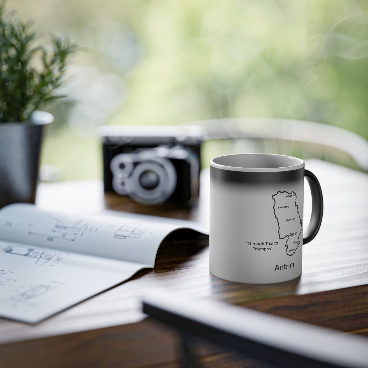Antrim Magic Mug: Color - Changing Coffee Cup with Artistic Map Design