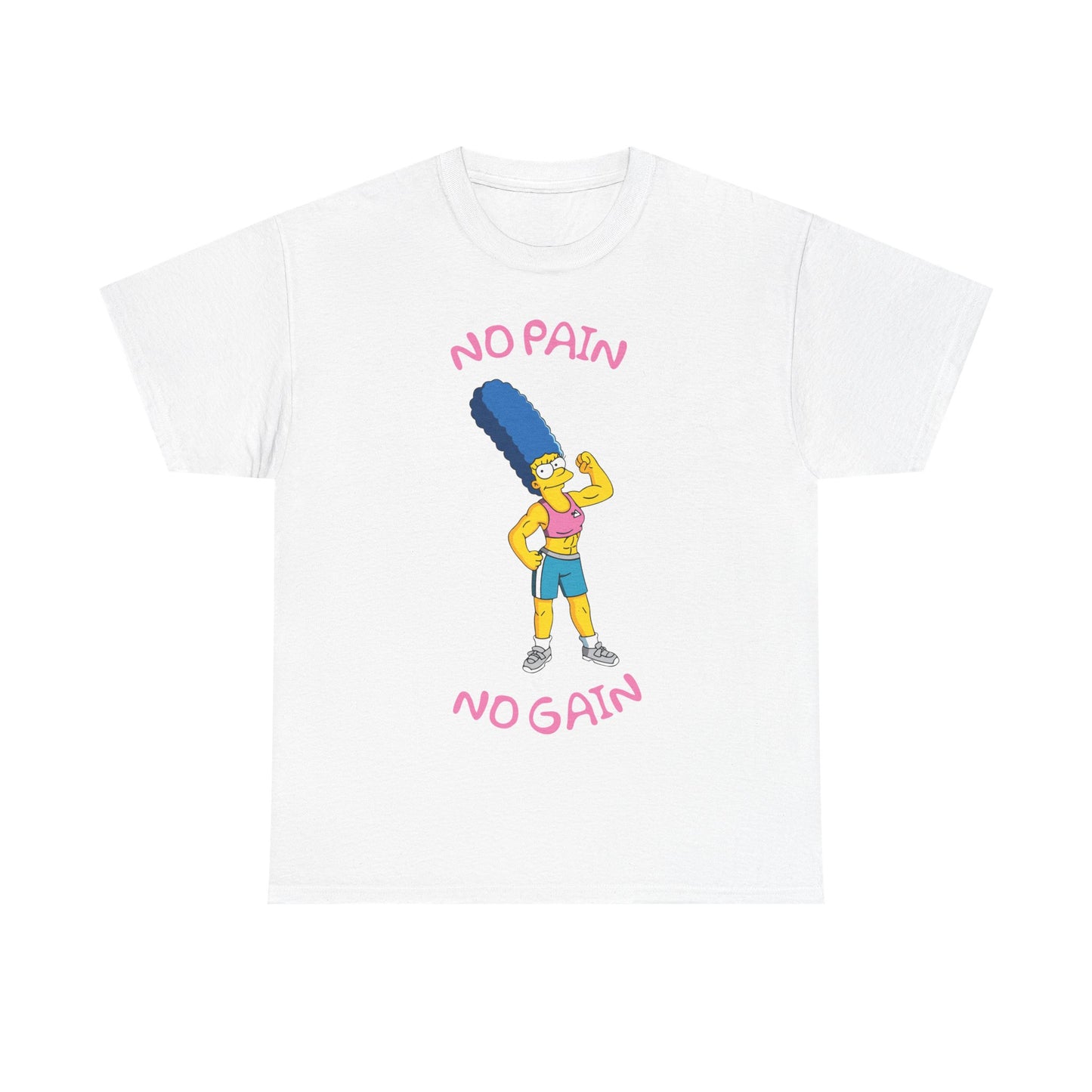Marge No Pain No Gain White Unisex Heavy Cotton Tee