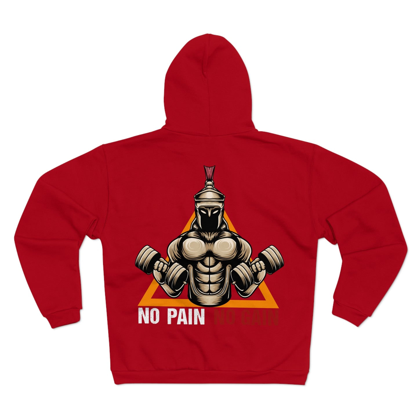 No Pain No Gain Unisex Hooded Zip Sweatshirt - Motivational Gym Apparel