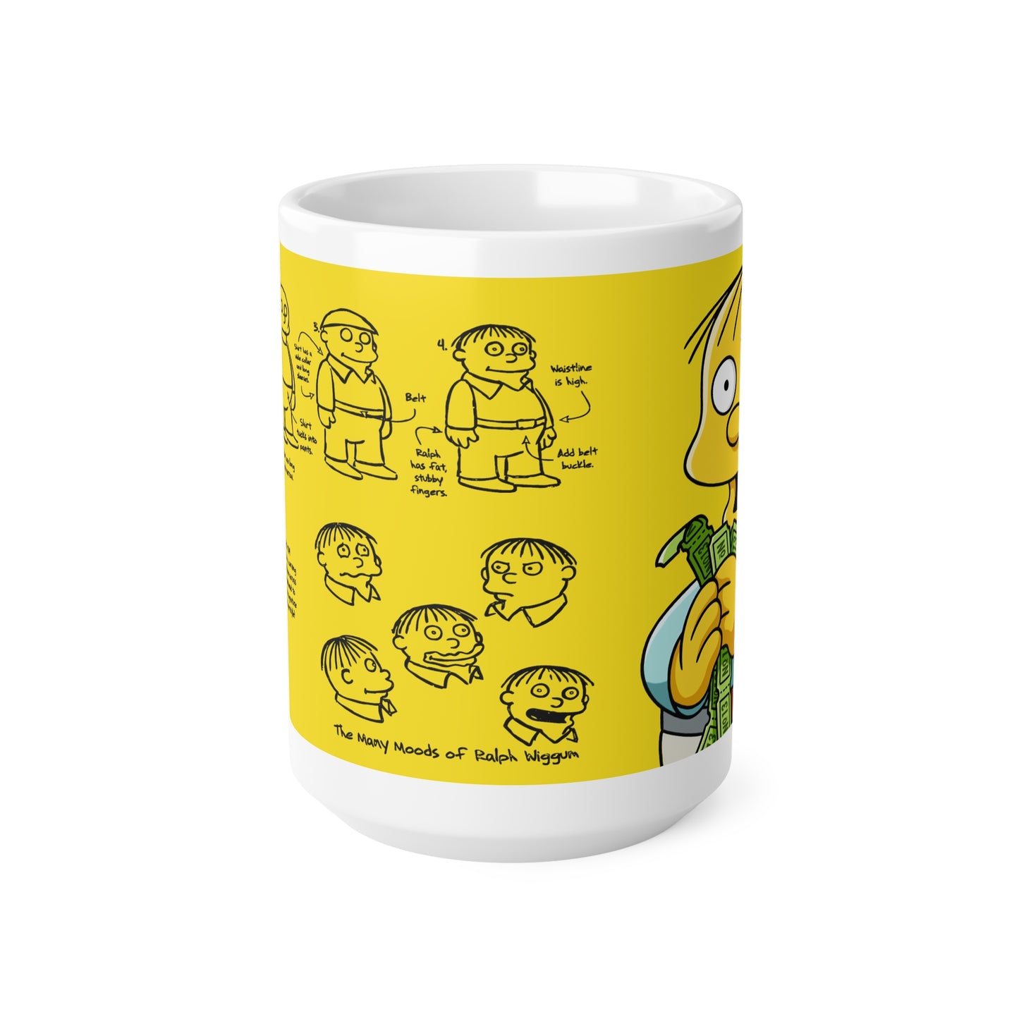 Whimsical Ralph Wiggum Ceramic Coffee Cups – Perfect for Different Moods