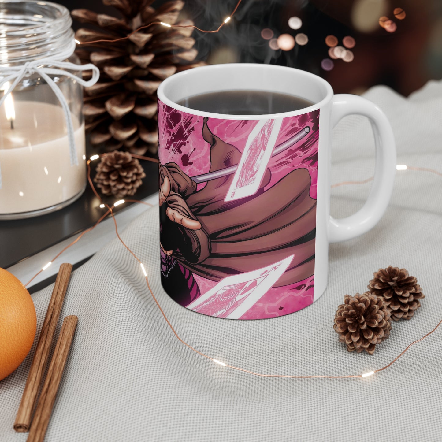 Gambit Inspired Ceramic Coffee Cups - 11oz & 15oz | Superhero Mug for Dreamers & Fans