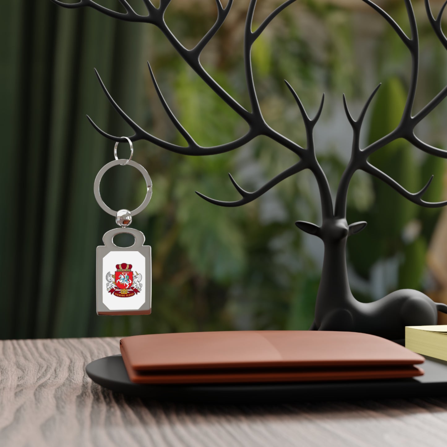 Personalized Rectangle Photo Keyring - Customizable Keychain Gift "Vienybe Tezydi"
