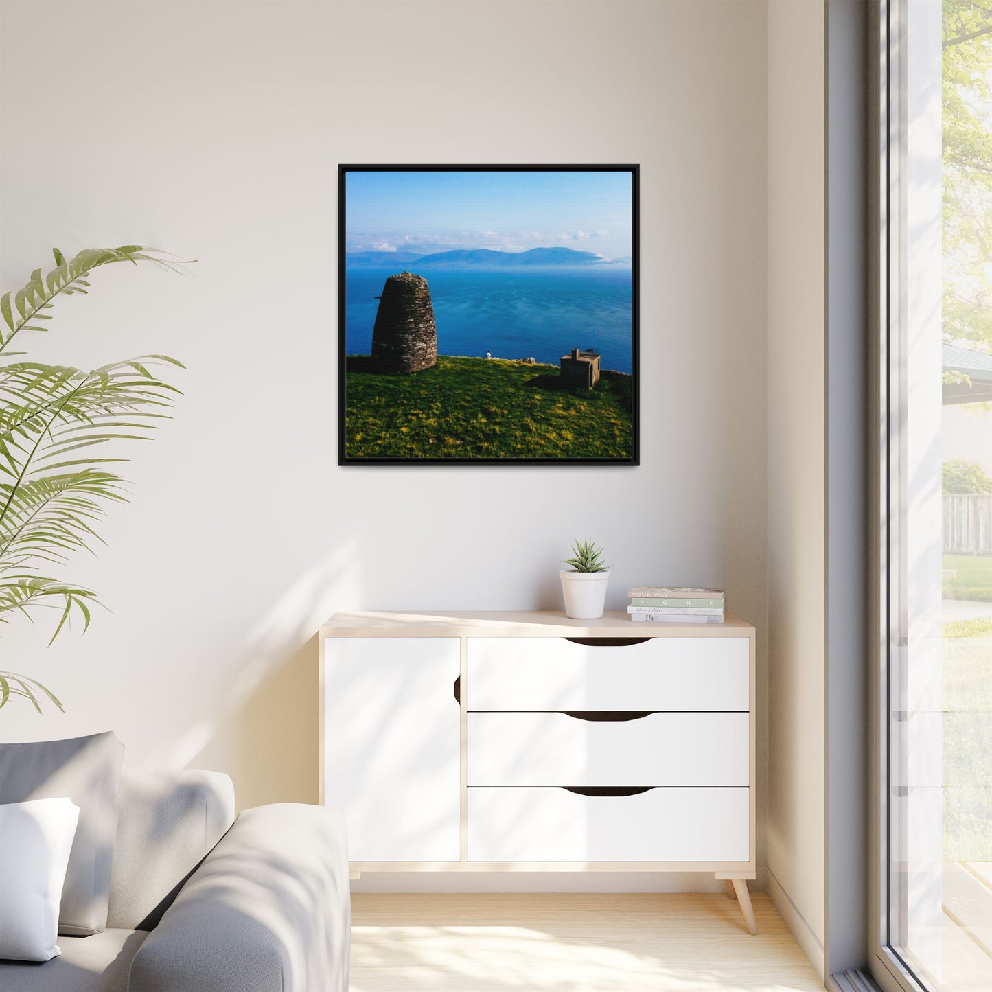Ask Tower Matte Canvas, Framed (Multi-color)