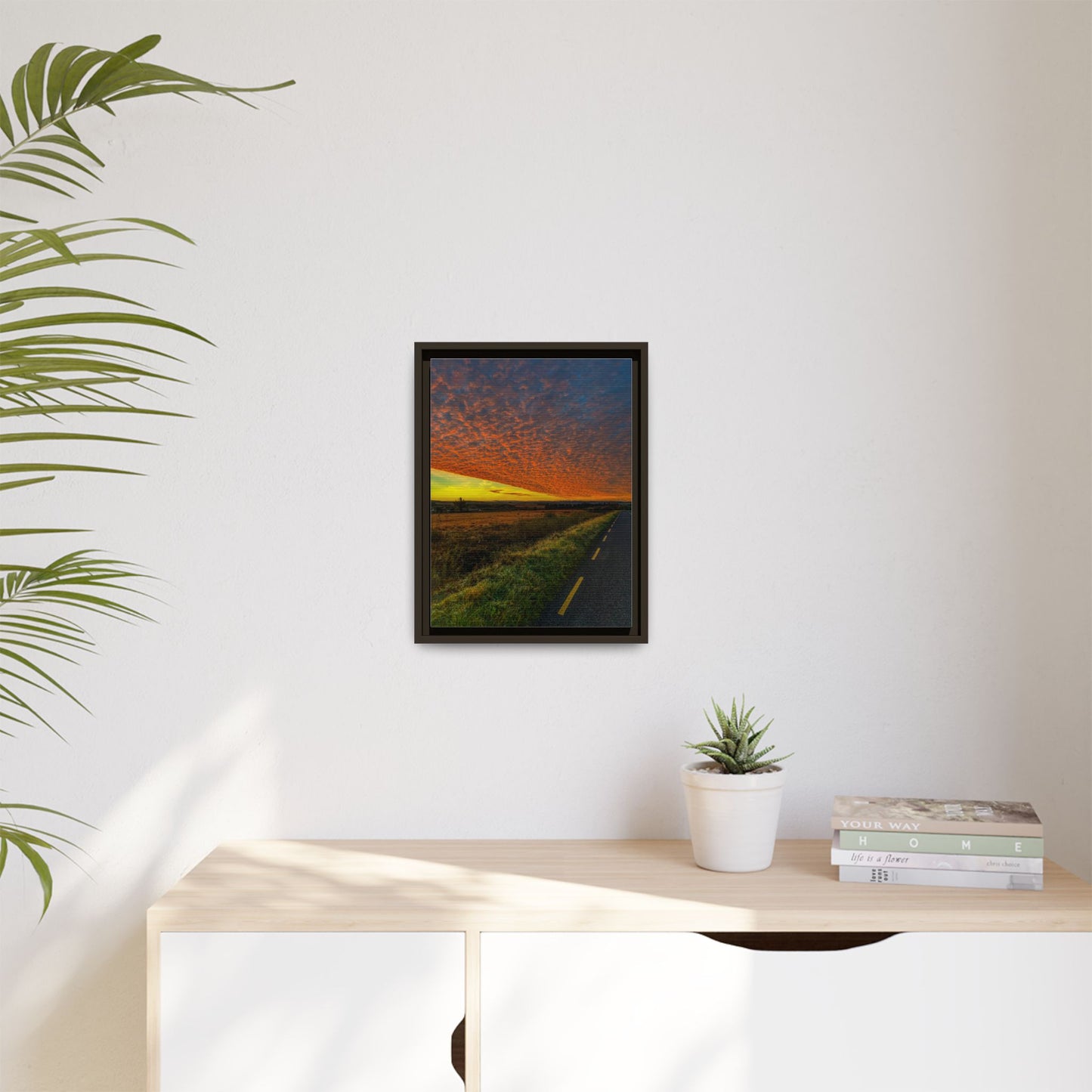 Cloudy Sunset Matte Canvas, Framed (Multi-color)