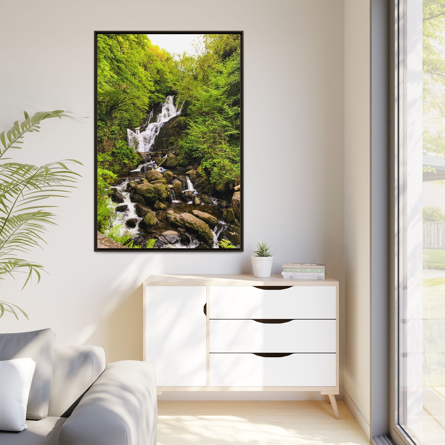 Torc Waterfall Matte Canvas, Framed (Multi-color)