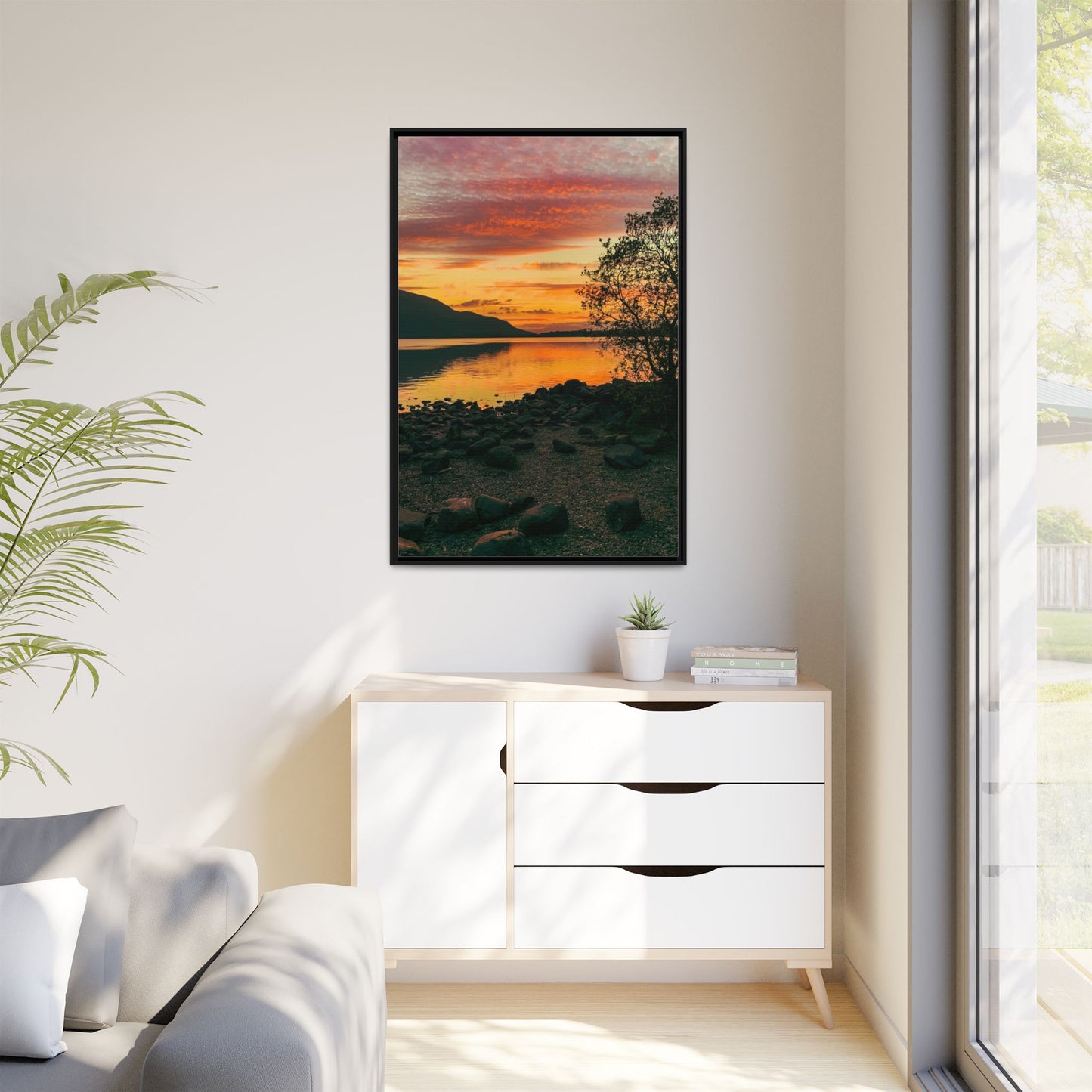 Sunset in Kerry Matte Canvas, Framed (Multi-color)