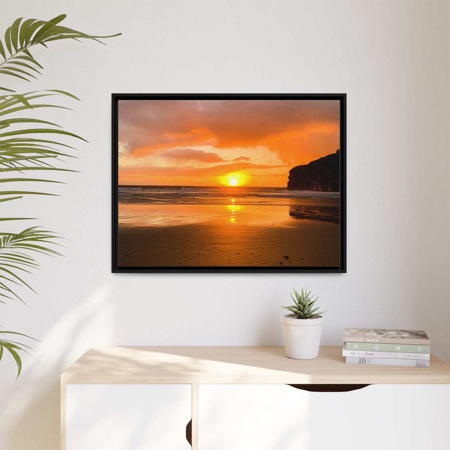 Sunset in Ballybunion Matte Canvas, Framed (Multi-color)