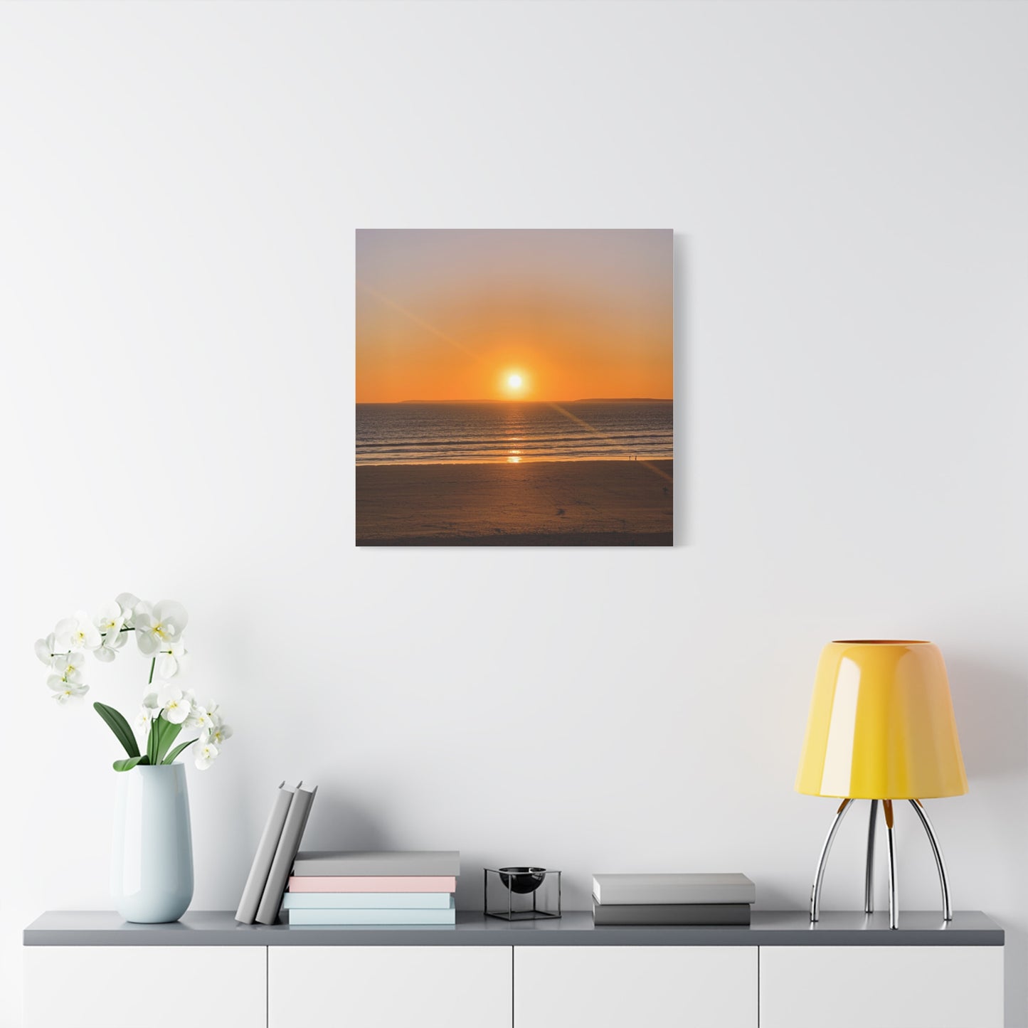 Sunset in ocean Matte Canvas, Stretched, 1.25"