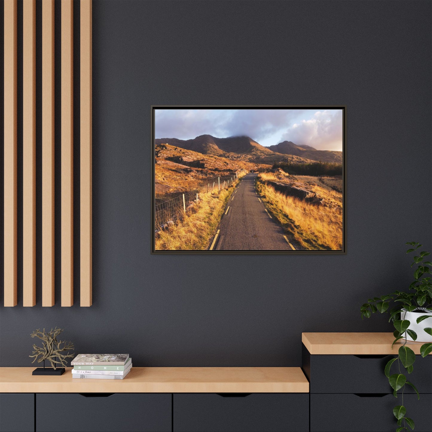 Sunset Road Matte Canvas, Framed (Multi-color)