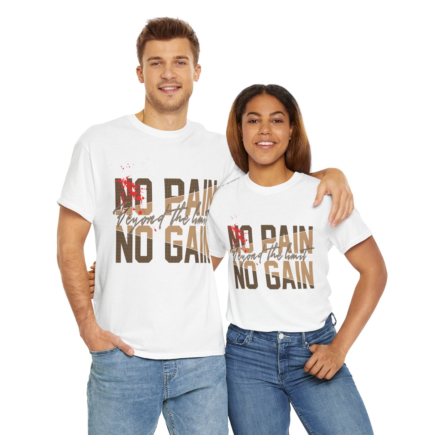 Motivational Unisex Heavy Cotton Tee - "No Pain No Gain"