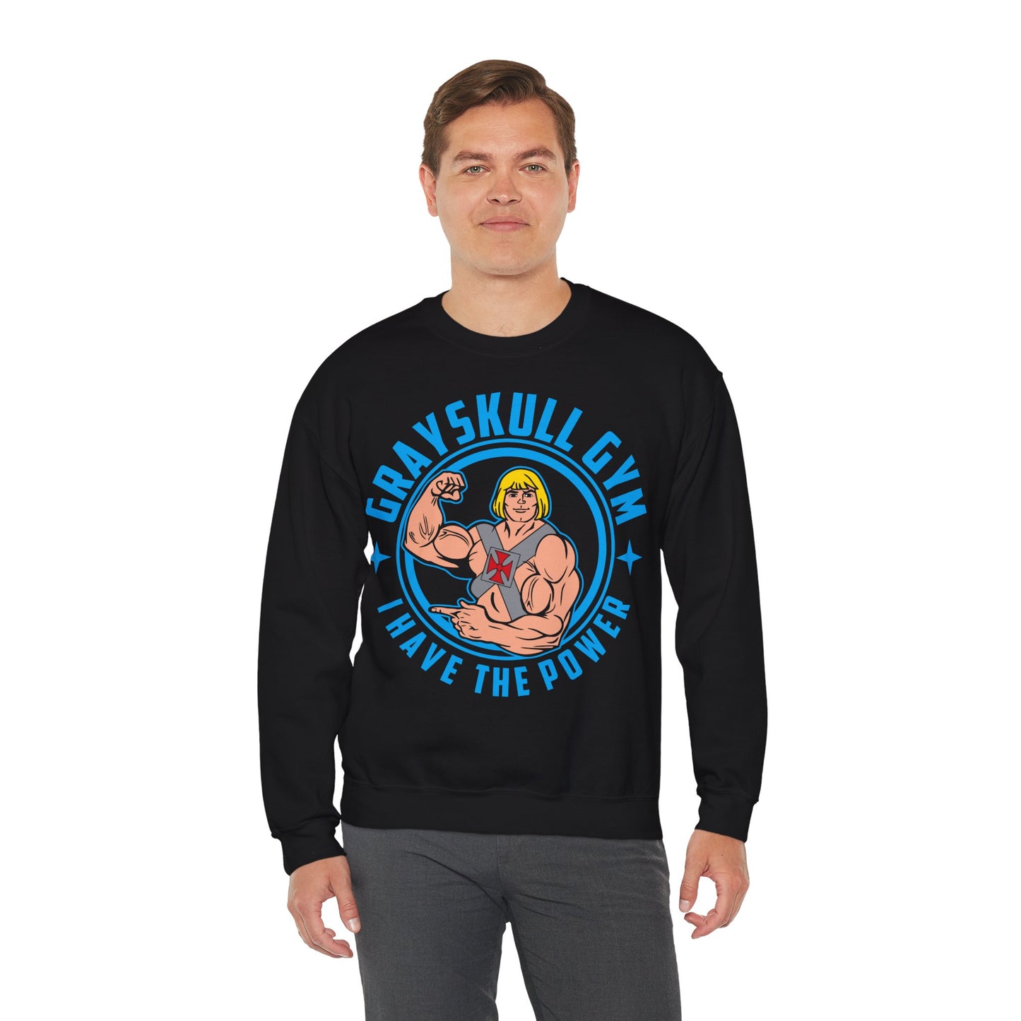 He-Man Inspired Gym Sweatshirt - "Grayskull Gym I Have The Power" Black