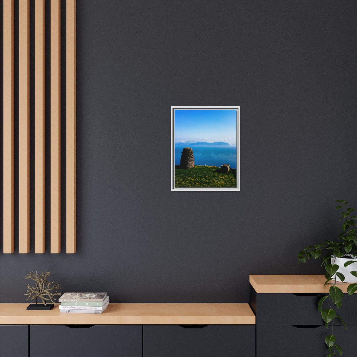 Ask Tower Matte Canvas, Framed (Multi-color)