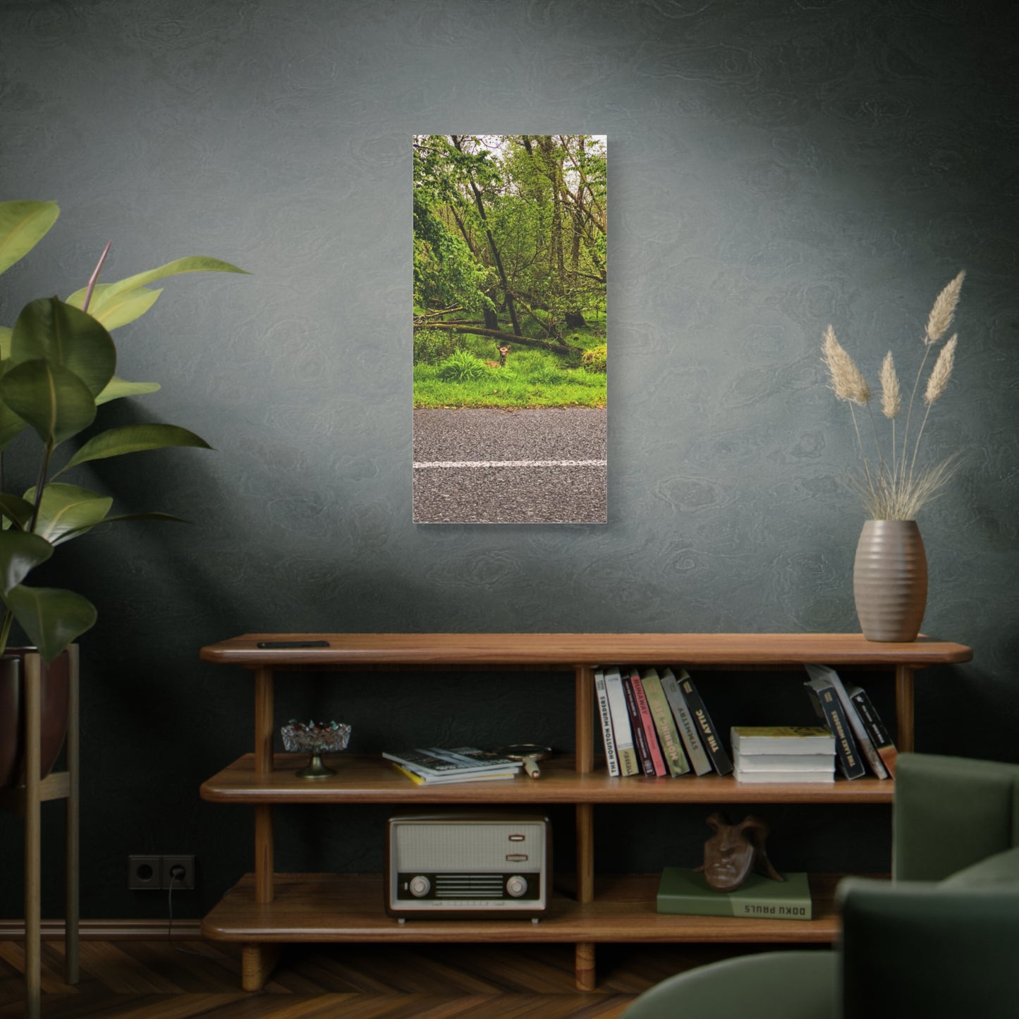 Deer in Ditch Matte Canvas, Stretched, 1.25"