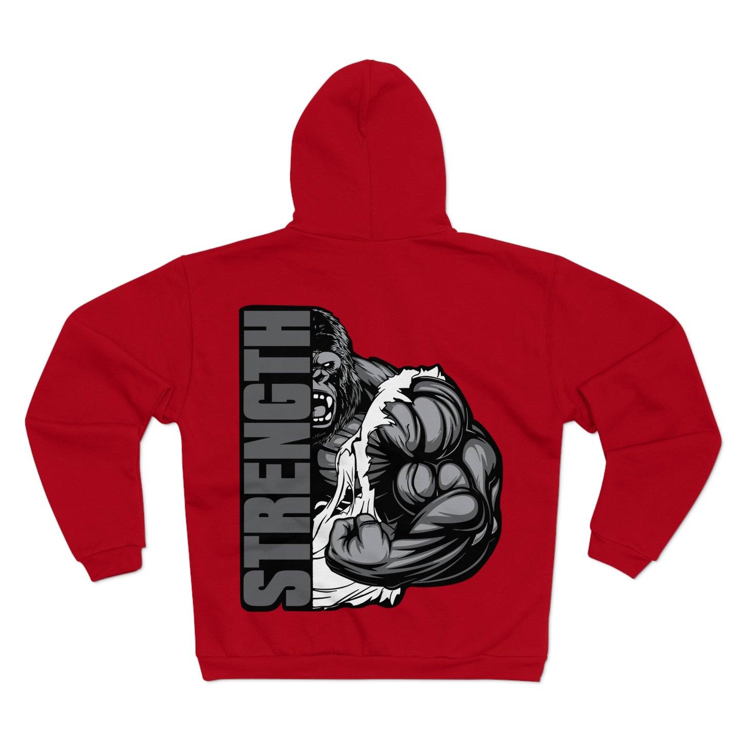 Strength Unisex Hooded Zip Sweatshirt - Motivational Hoodie for Fitness Enthusiasts