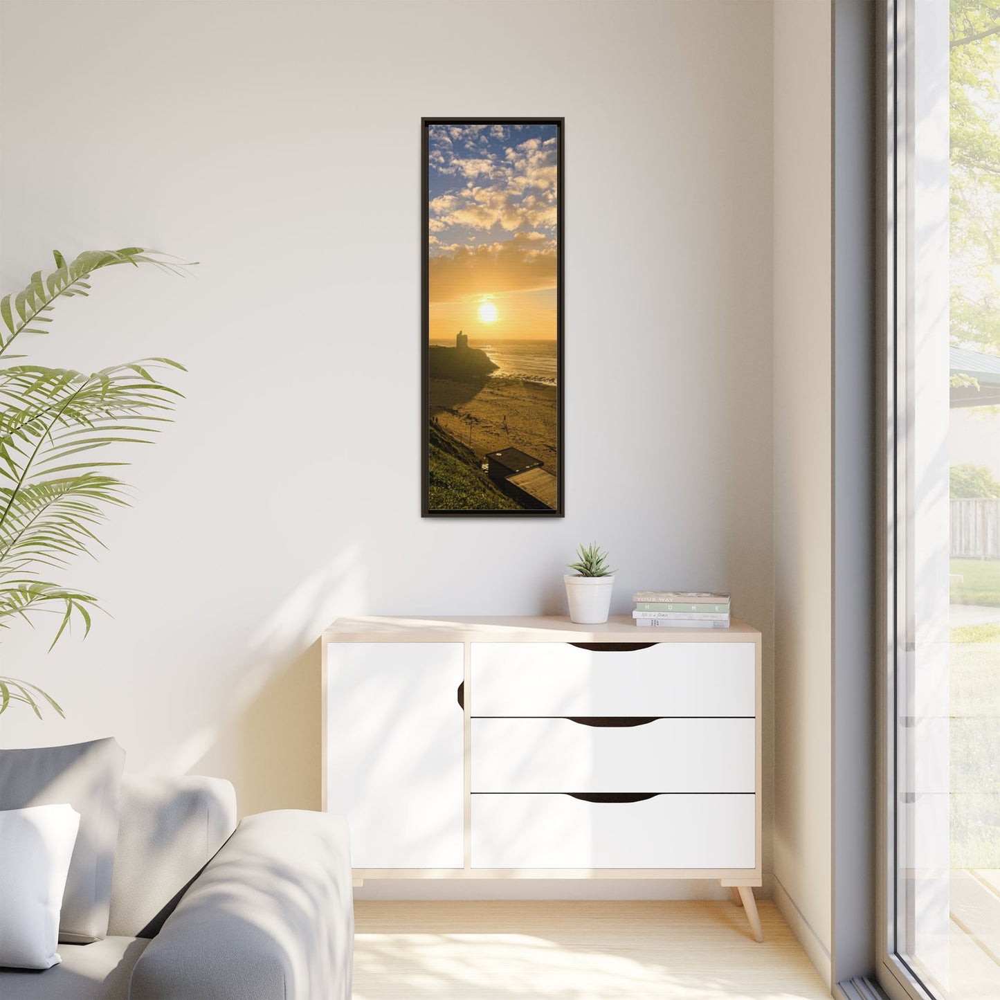 Ballybunion Sunset Castle Matte Canvas, Framed (Multi-color)