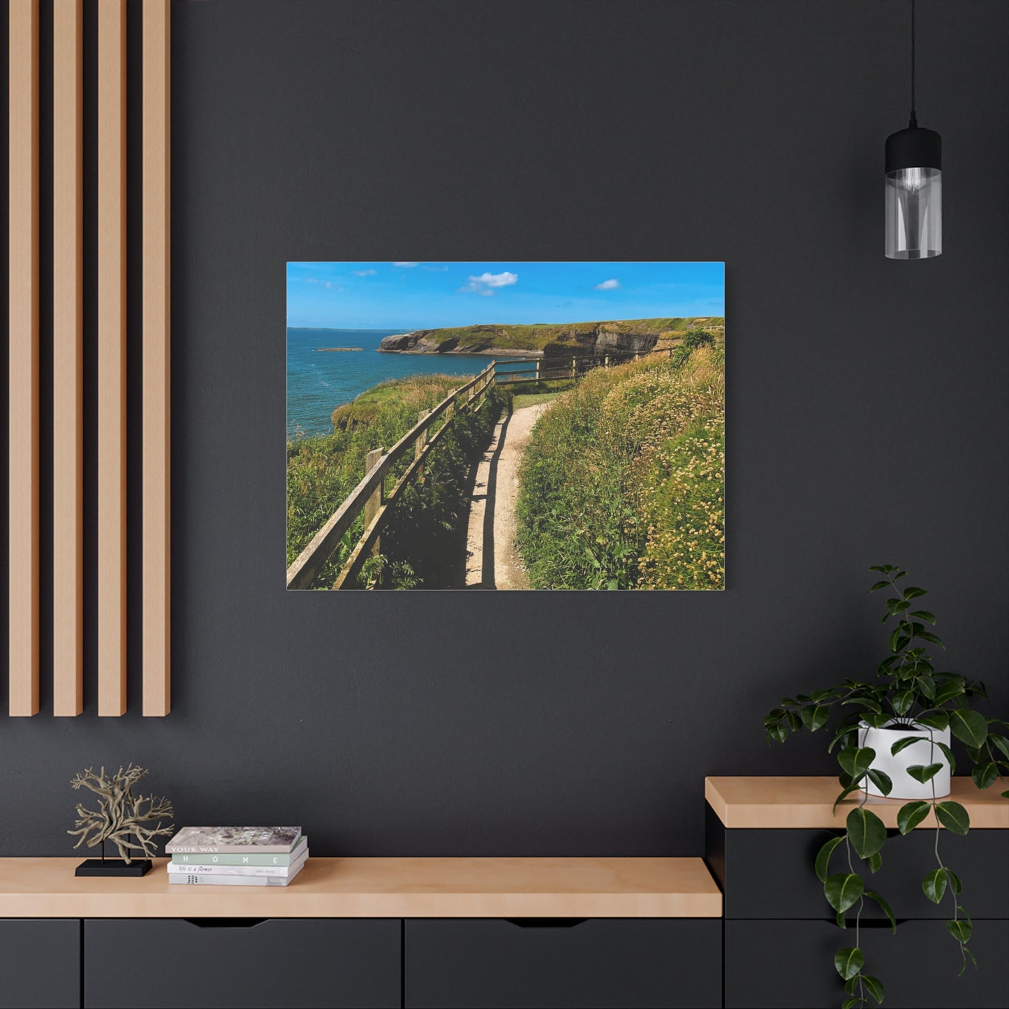 Sunny Walk In Ballybunion Matte Canvas, Stretched, 1.25"
