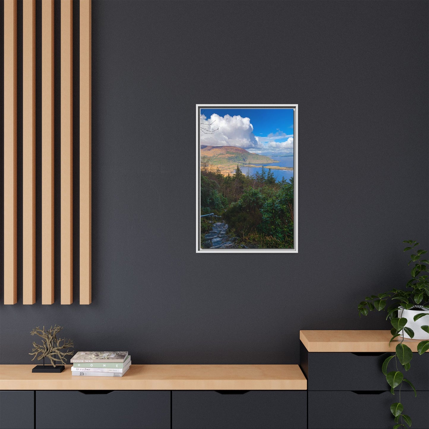 Torc Trail Stairs Matte Canvas, Framed (Multi-color)