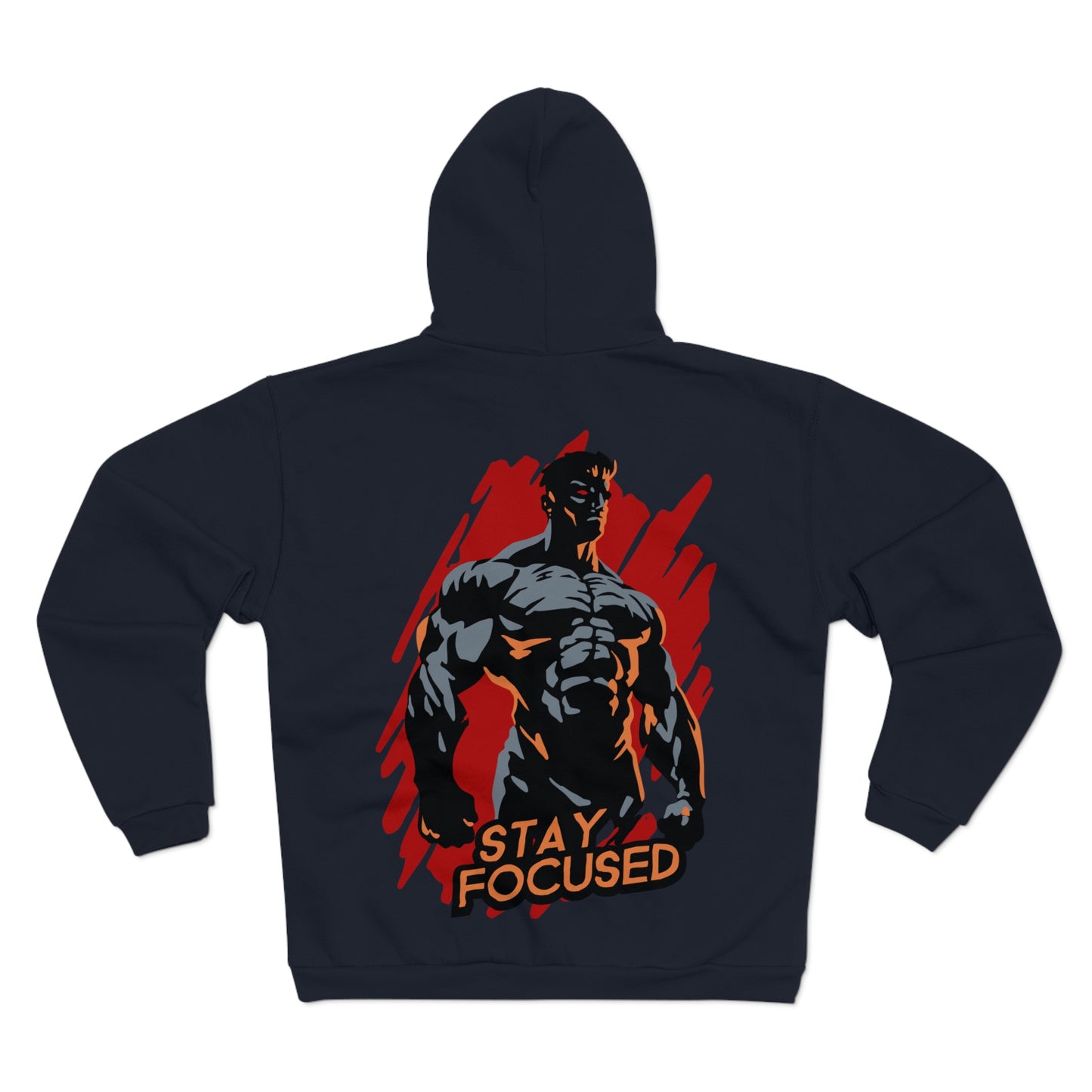 Stay Focused Graphic Unisex Hooded Zip Sweatshirt