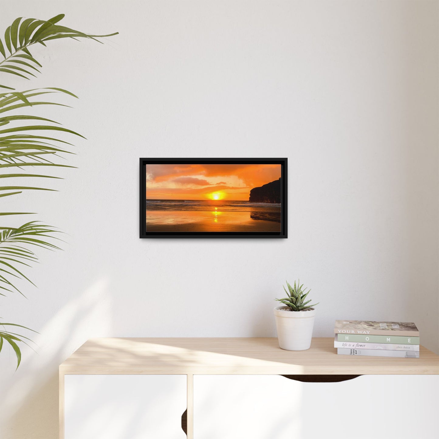 Sunset in Ballybunion Matte Canvas, Framed (Multi-color)