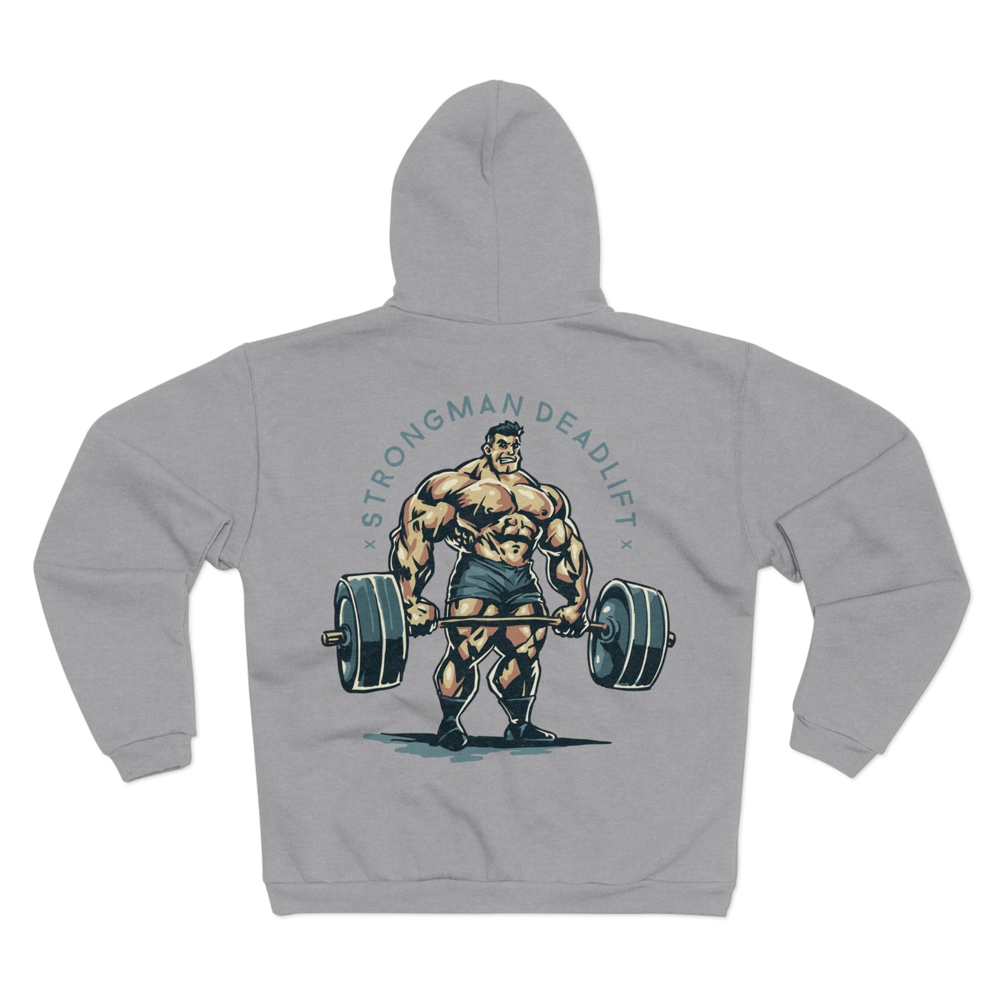 Strongman Deadlift Unisex Hooded Zip Sweatshirt for Fitness Enthusiasts