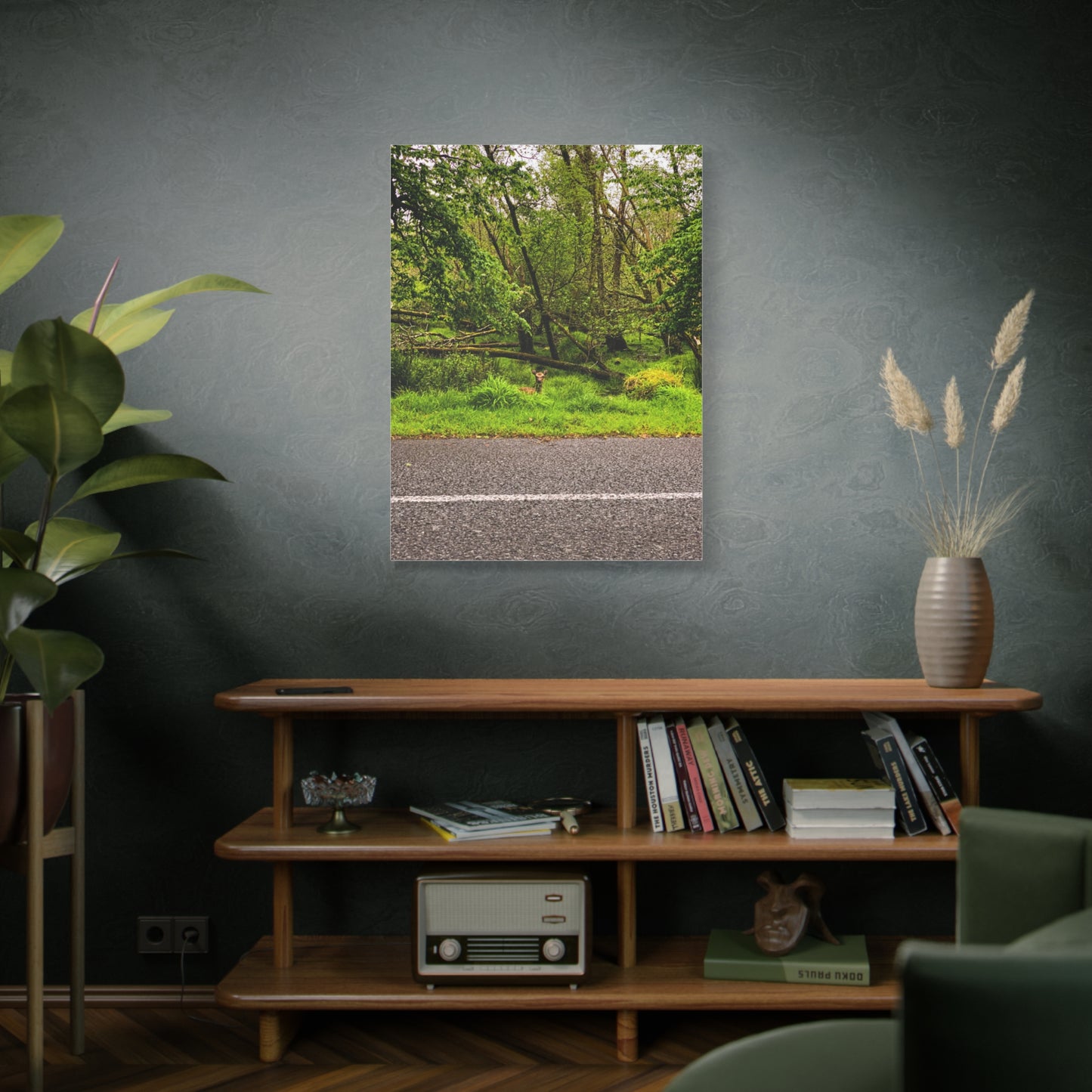 Deer in Ditch Matte Canvas, Stretched, 1.25"