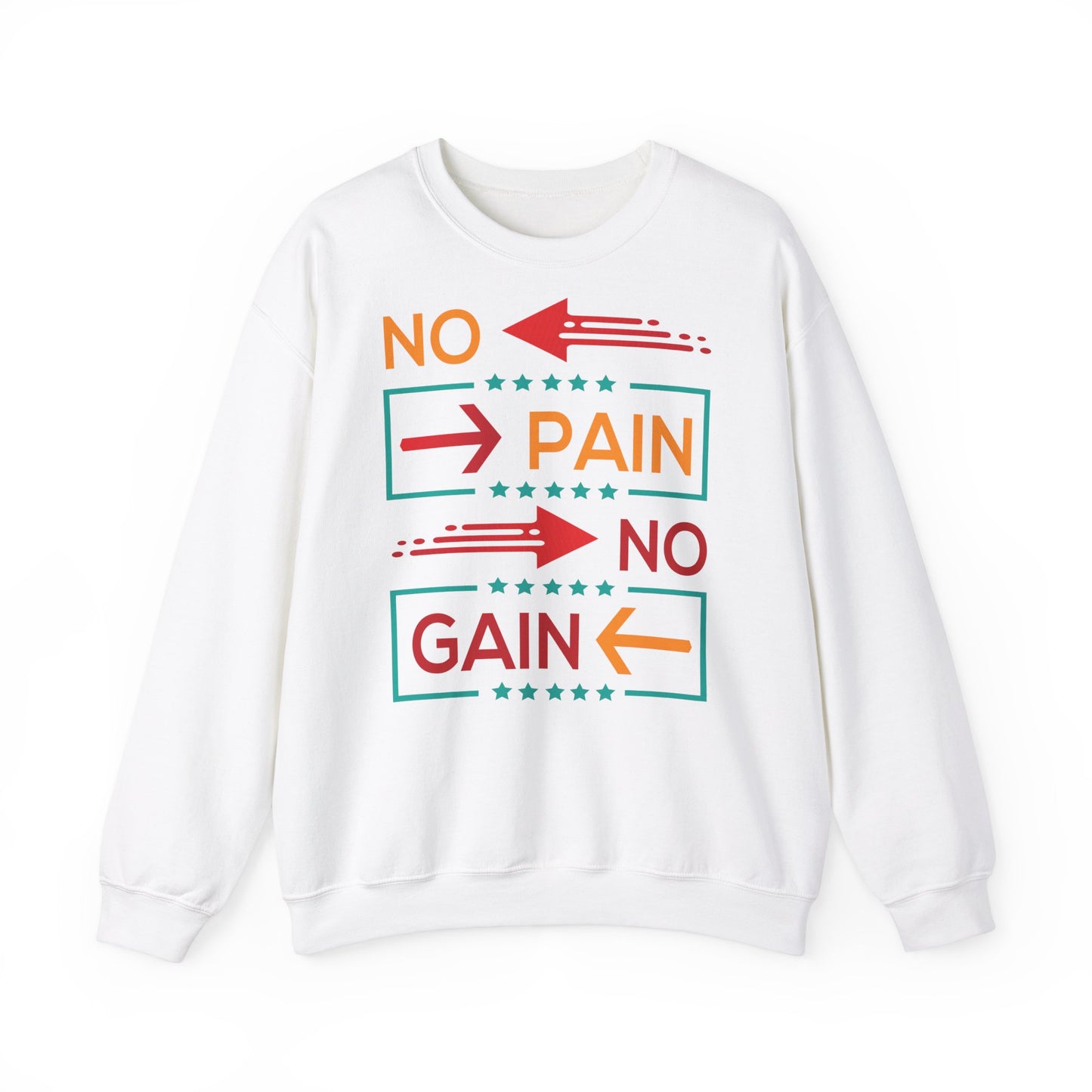 Motivational 'No Pain No Gain' Gym Unisex Heavy Blend™ Crewneck Sweatshirt