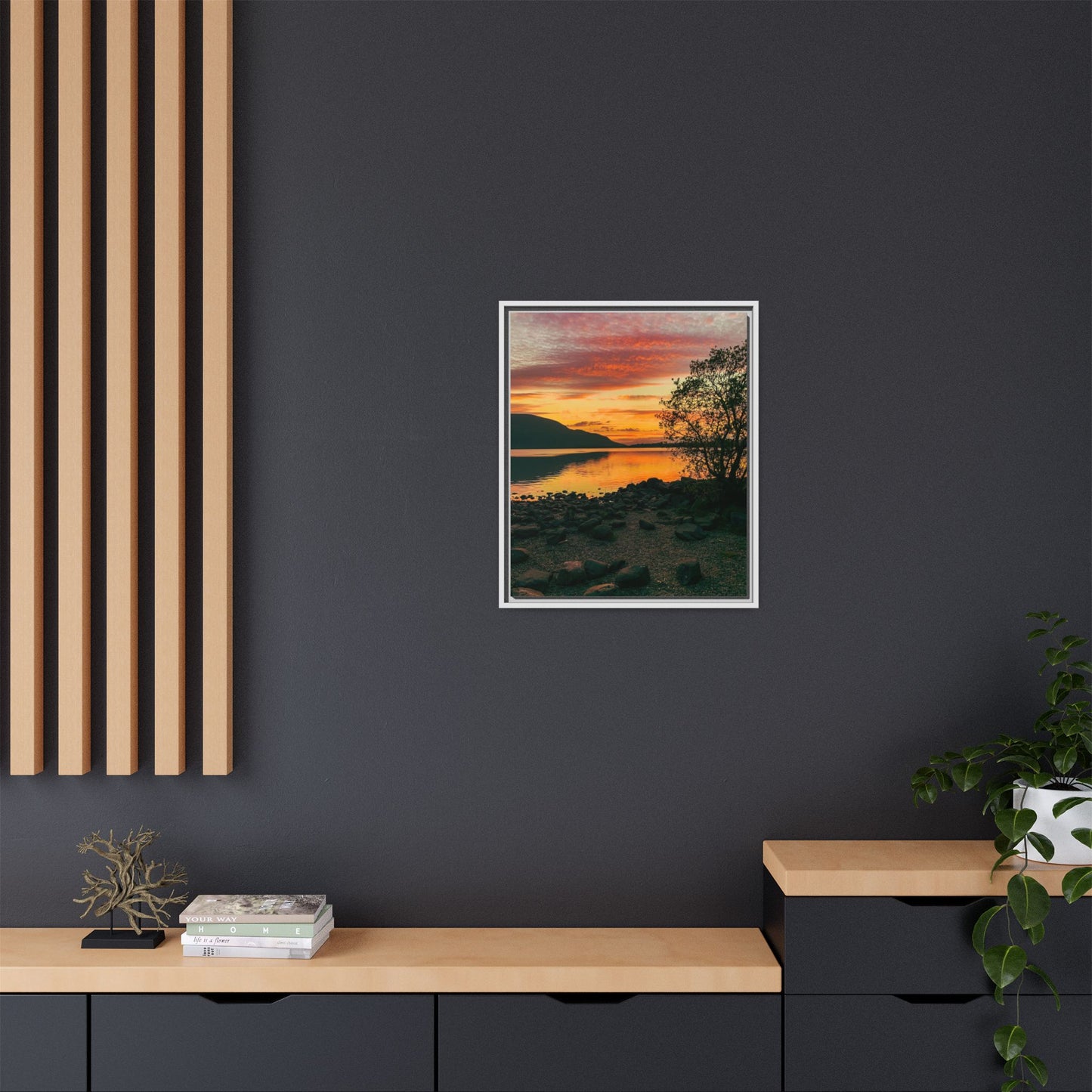 Sunset in Kerry Matte Canvas, Framed (Multi-color)