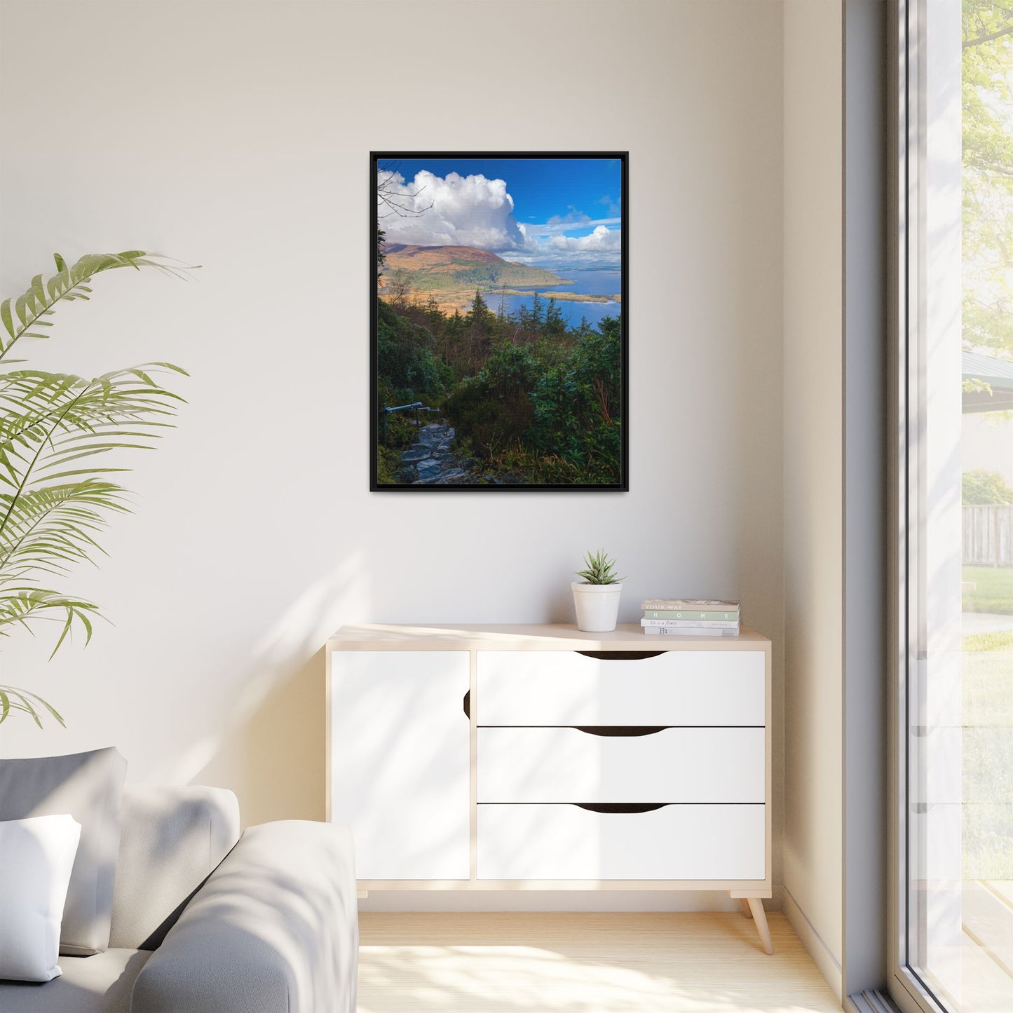 Torc Trail Stairs Matte Canvas, Framed (Multi-color)
