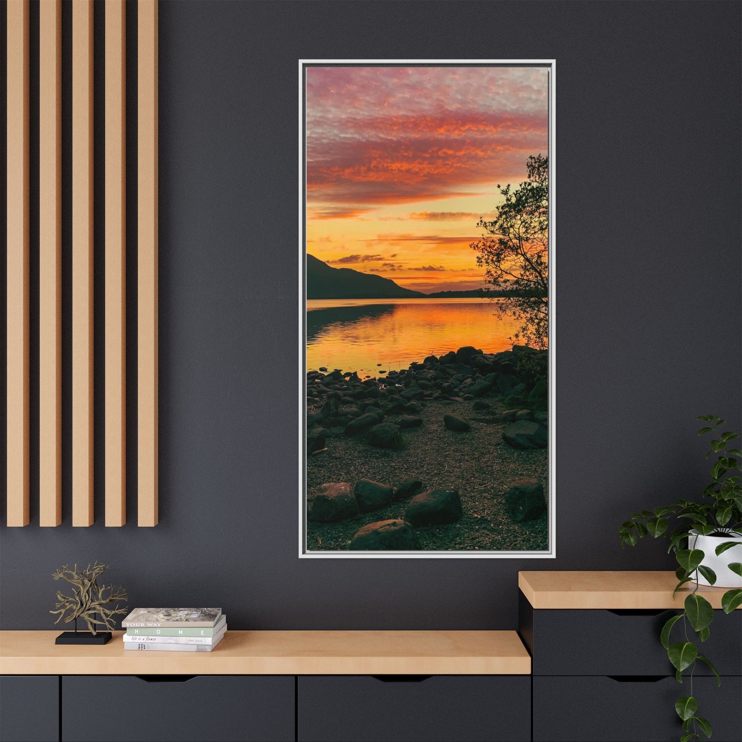 Sunset in Kerry Matte Canvas, Framed (Multi-color)