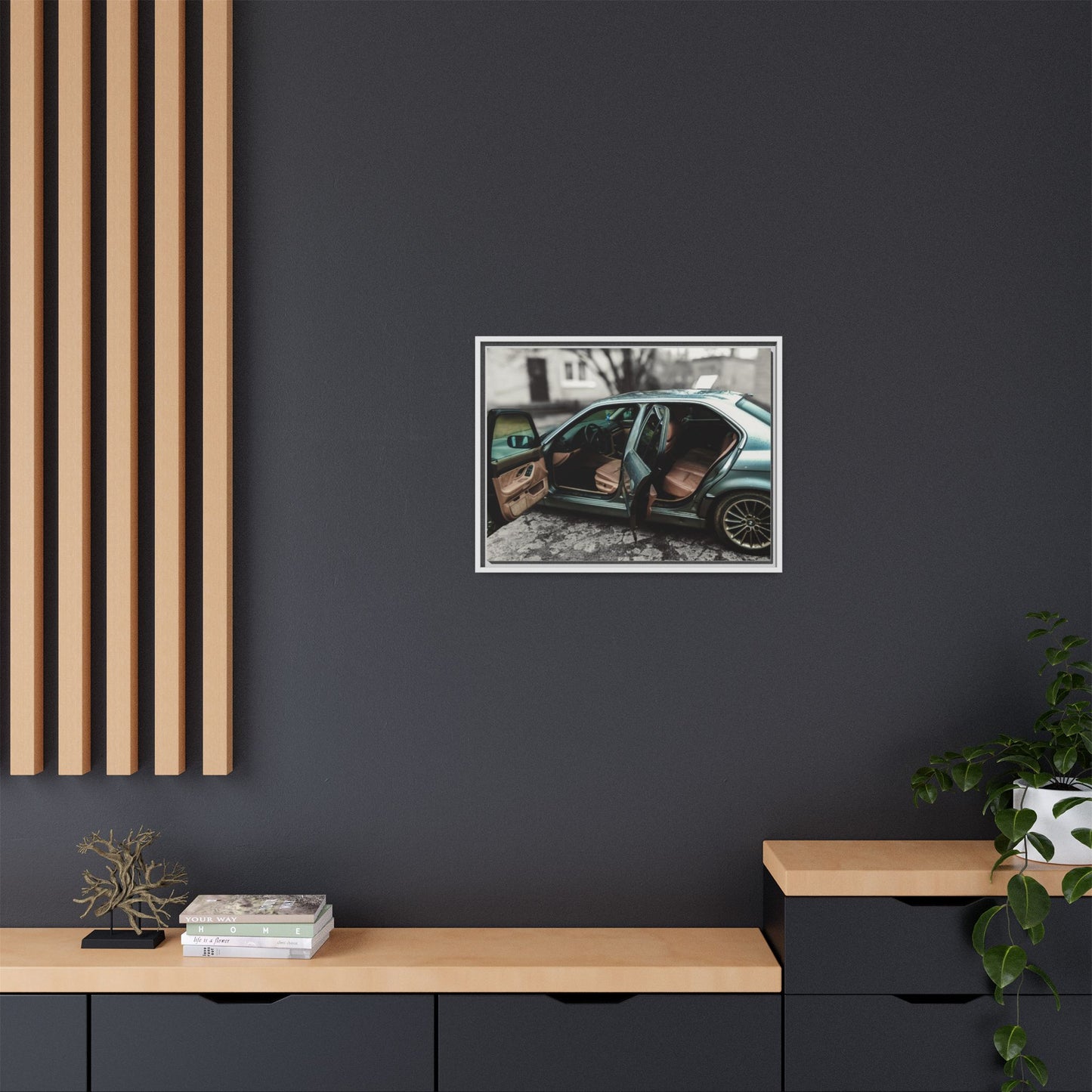 BMW 7 Matte Canvas, Framed (Multi-color)