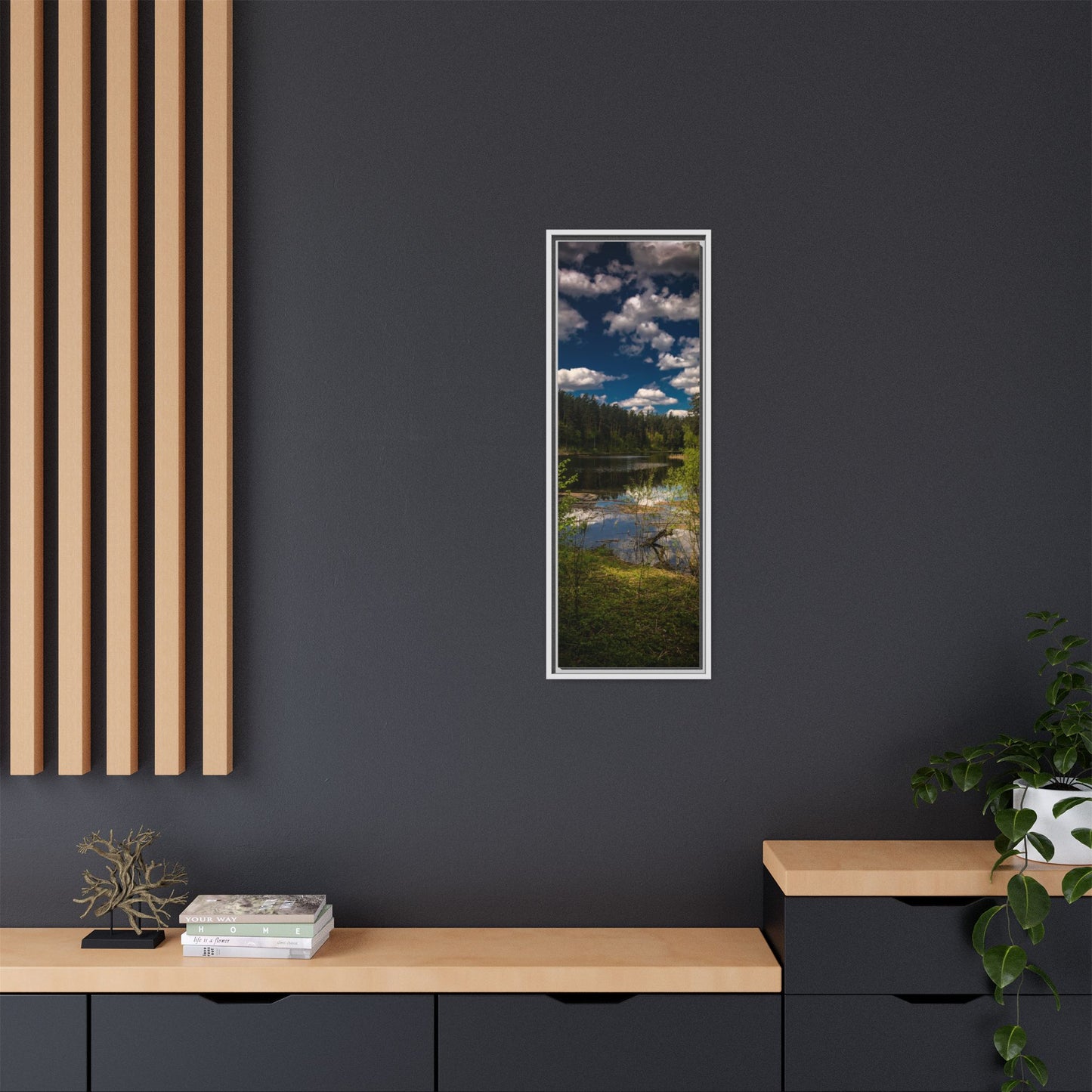 Vilnius Lake Matte Canvas, Framed (Multi-color)