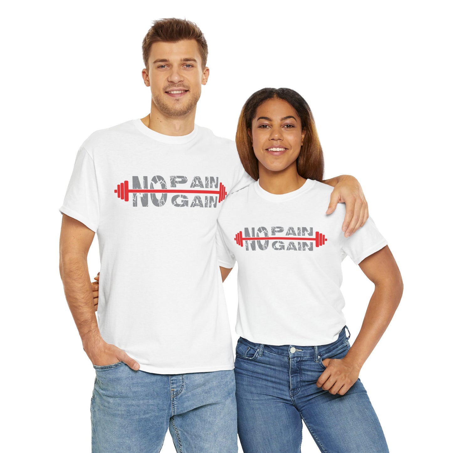No Pain No Gain Unisex Heavy Cotton Tee - Motivational Fitness Shirt