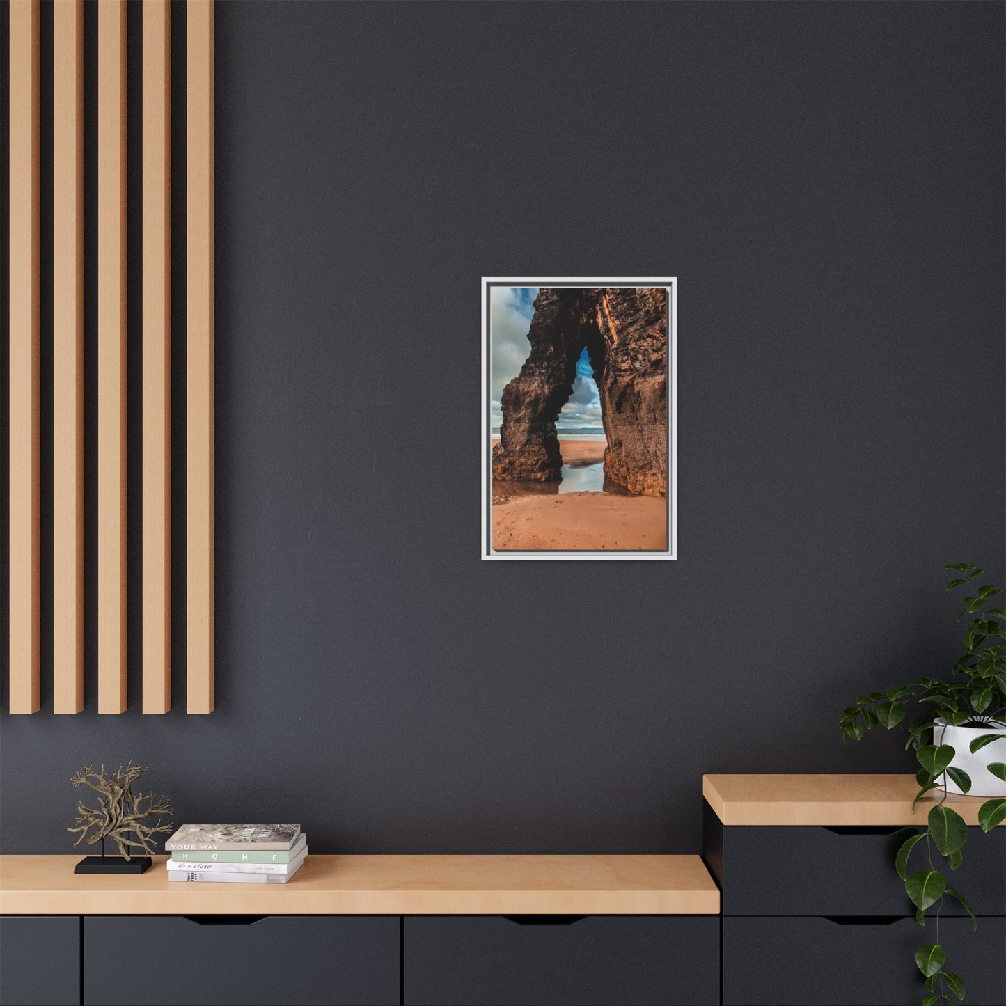 Ballybunion Cliff Matte Canvas, Framed (Multi-color)